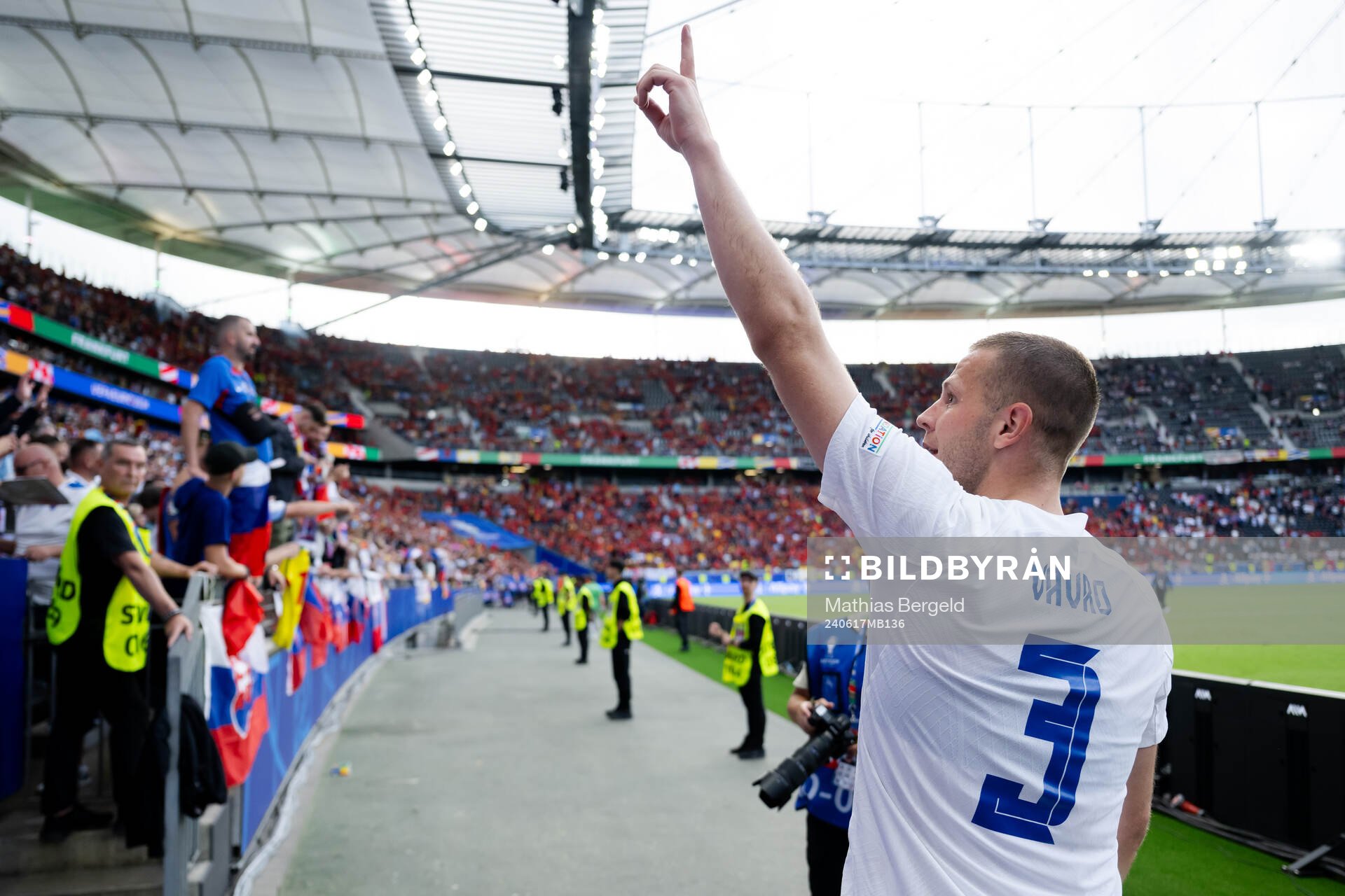 Denis Vavro of Slovakia celebrates