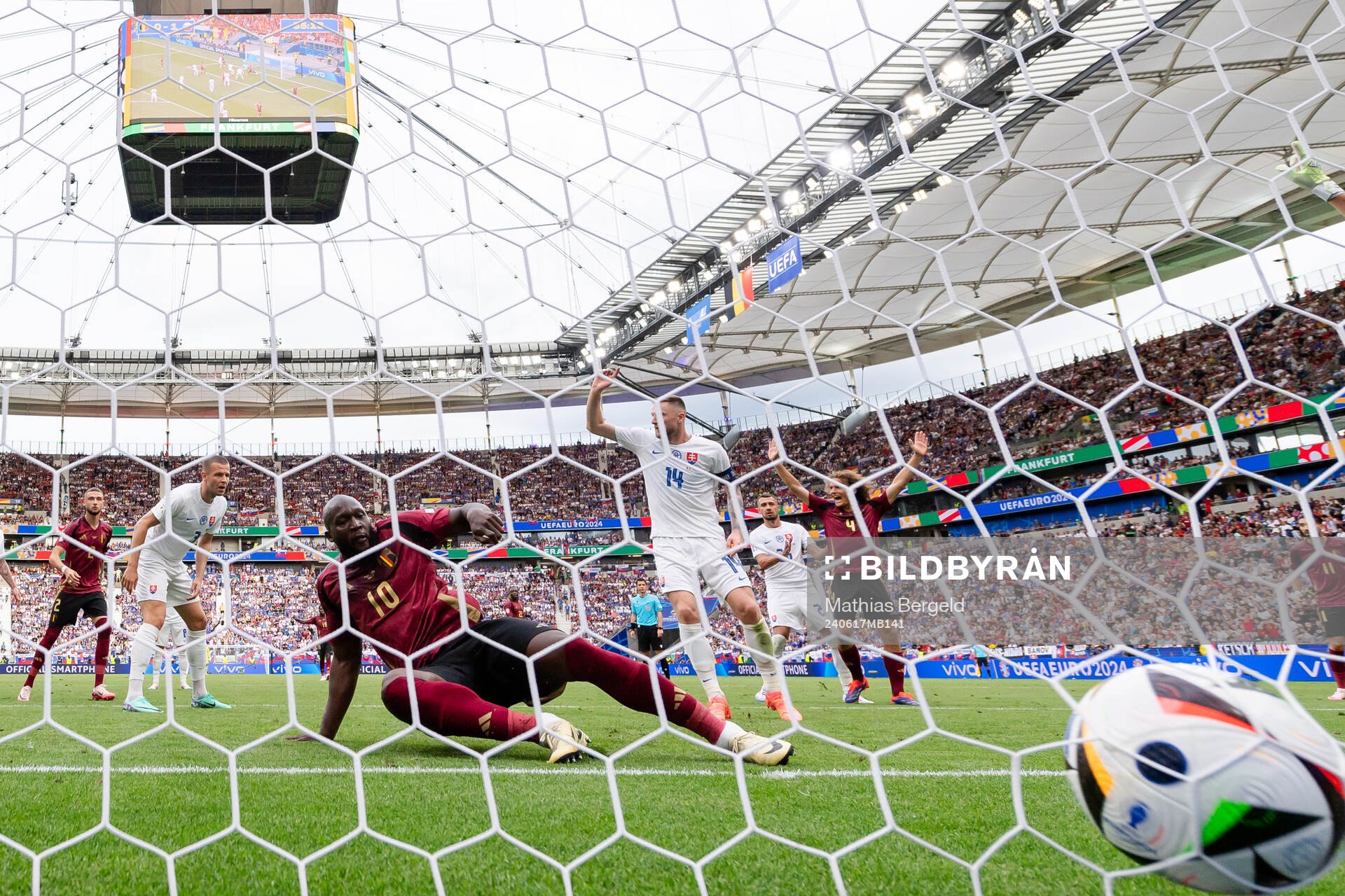 Romelu Lukaku of Belgium with a disallowed goal