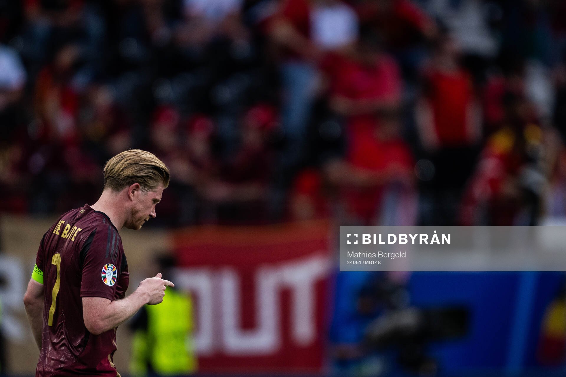 Kevin De Bruyne of Belgium looks dejected afer the UEFA