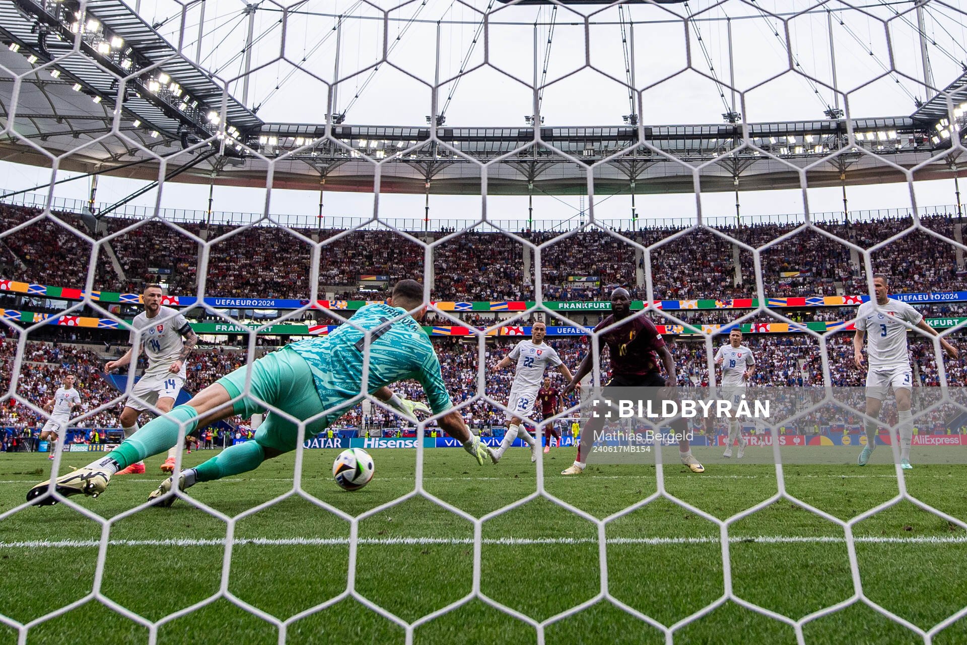 goalkeeper Martin Dubravka of Slovakia saves a shot in