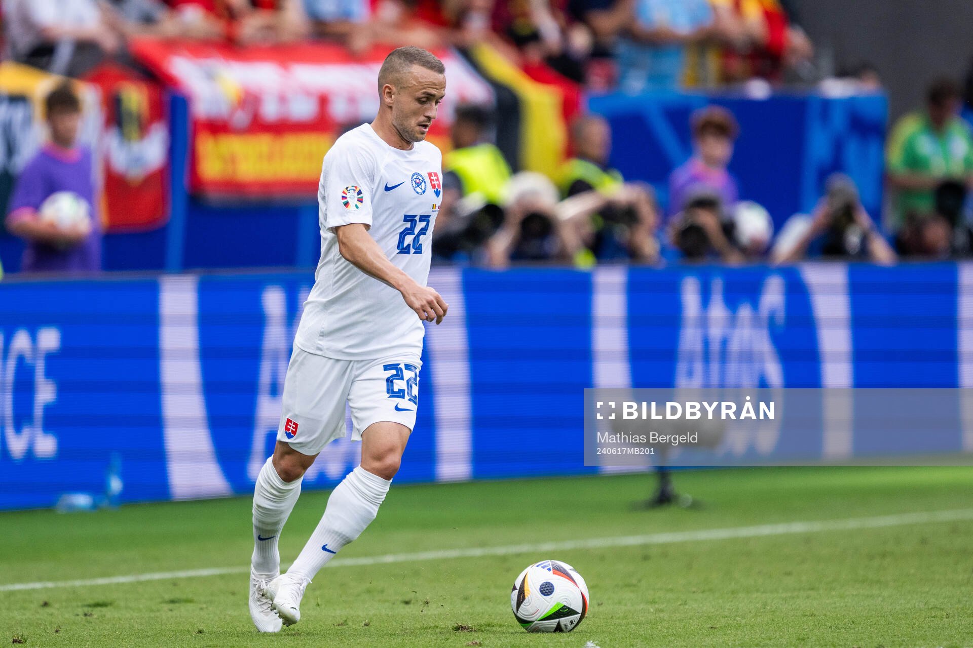 Stanislav Lobotka of Slovakia during the UEFA Euro 2024 Football Championship match between Belgium and Slovakia on June 17, 2024 in Frankfurt.