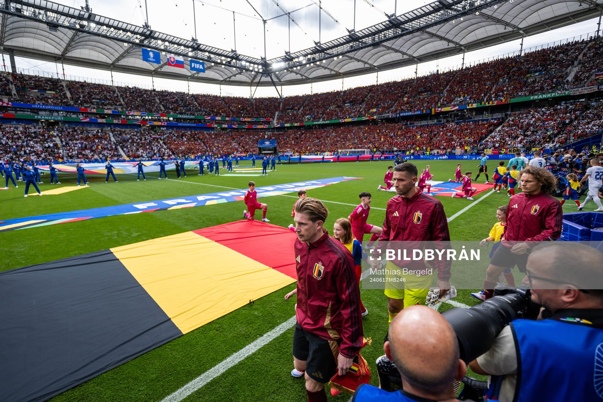 Kevin De Bruyne, goalkeeper Koen Casteels and Wout Faes of