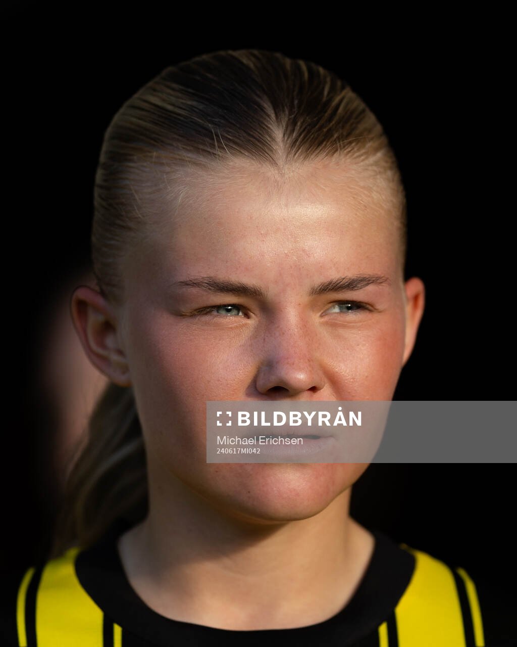 Häckens Matilda Nildén under fotbollsmatchen i Damallsvenskan mellan Häcken och Vittsjö den 17 juni 2024 i Göteborg. 