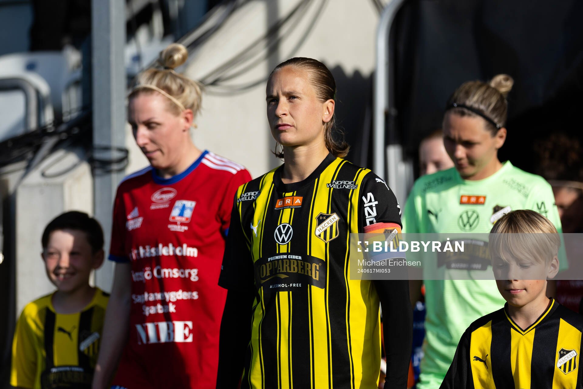 Häckens Filippa Curmark innan fotbollsmatchen i