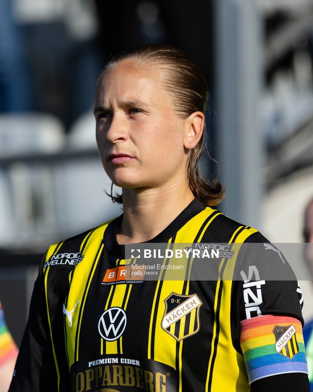 Häckens Filippa Curmark innan fotbollsmatchen i