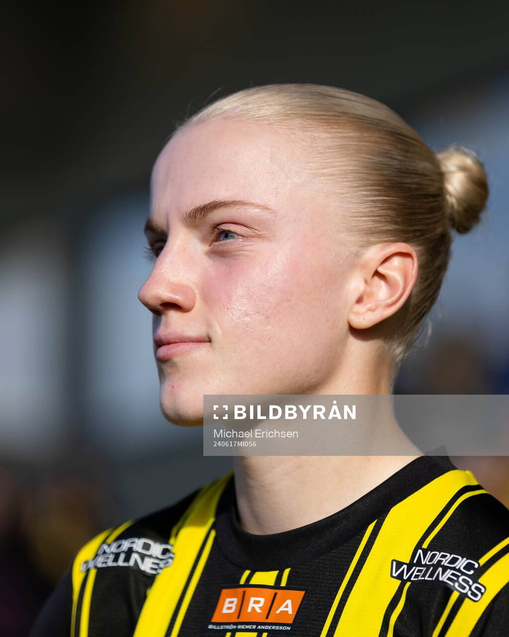 Häckens Anna Sandberg innan fotbollsmatchen i