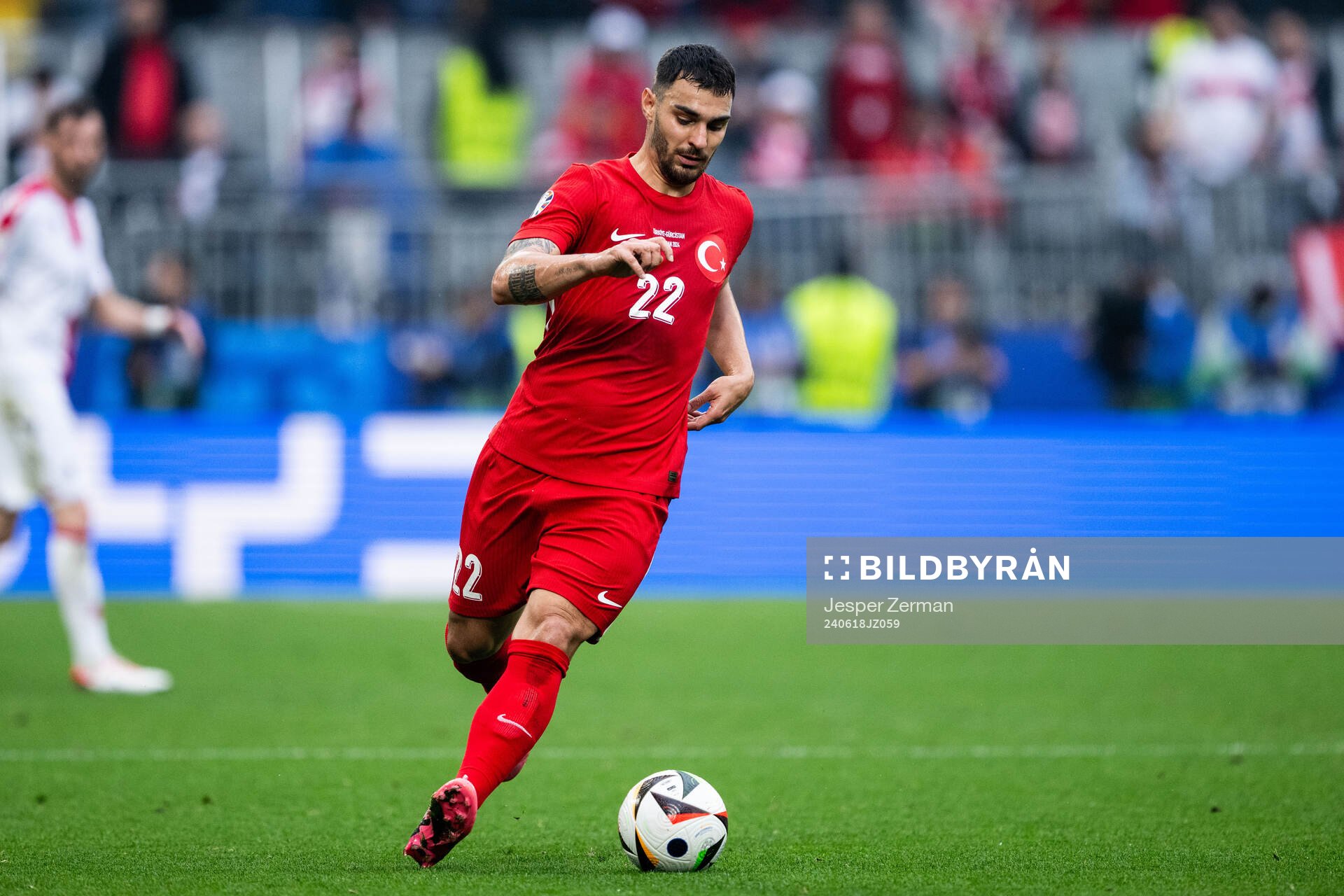 Kaan Ayhan of Türkiye during the UEFA Euro 2024 Football Championship match between Türkiye and Georgia on June 18, 2024 in Dortmund. 