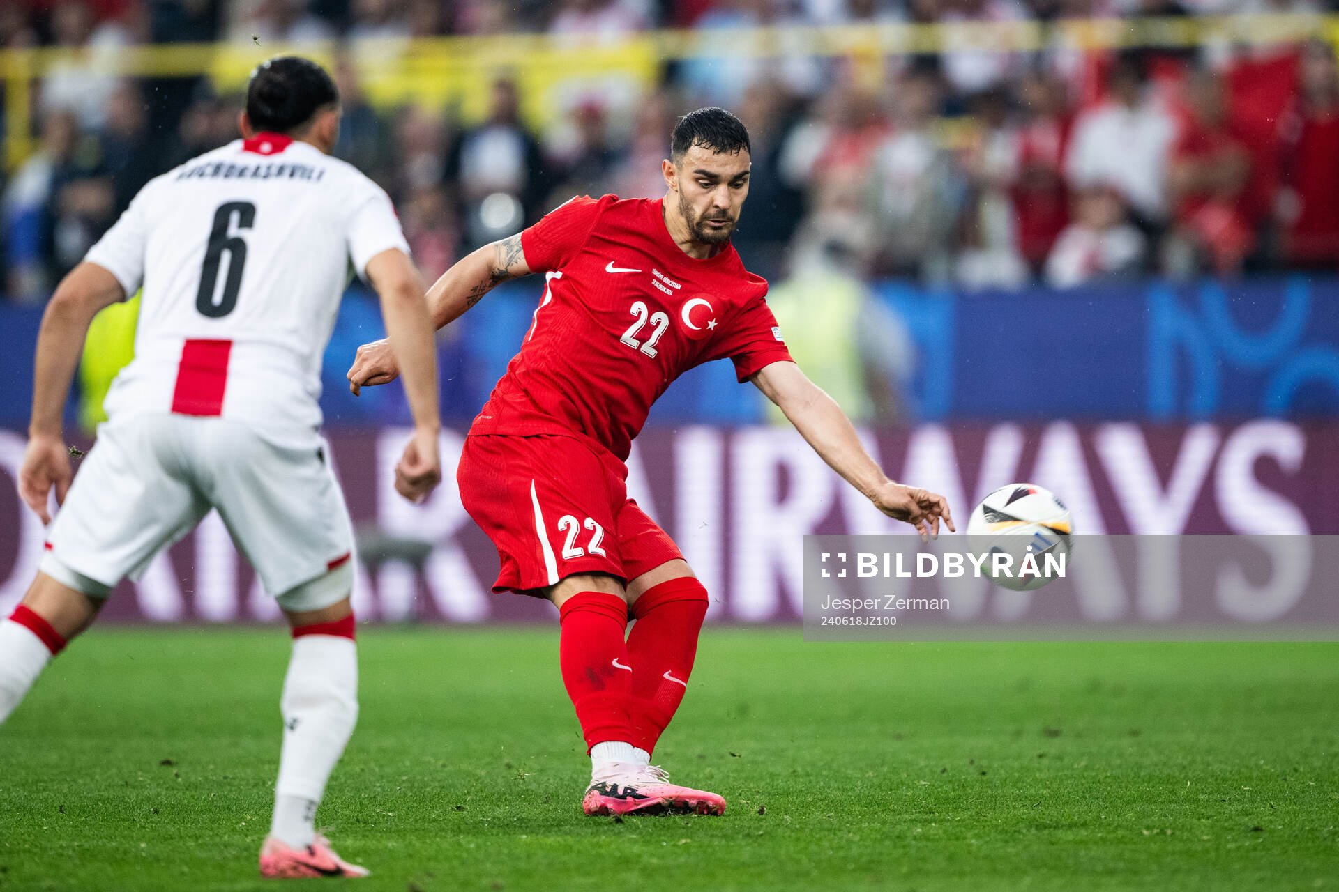 Kaan Ayhan of Türkiye during the UEFA Euro 2024 Football Championship match between Türkiye and Georgia on June 18, 2024 in Dortmund.