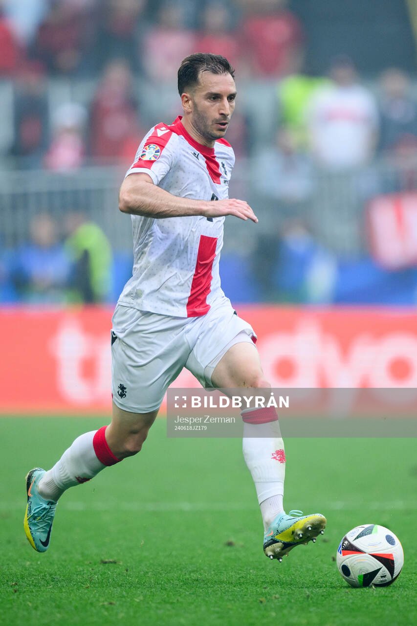 Otar Kakabadze of Georgia during the UEFA Euro 2024 Football Championship match between Türkiye and Georgia on June 18, 2024 in Dortmund.