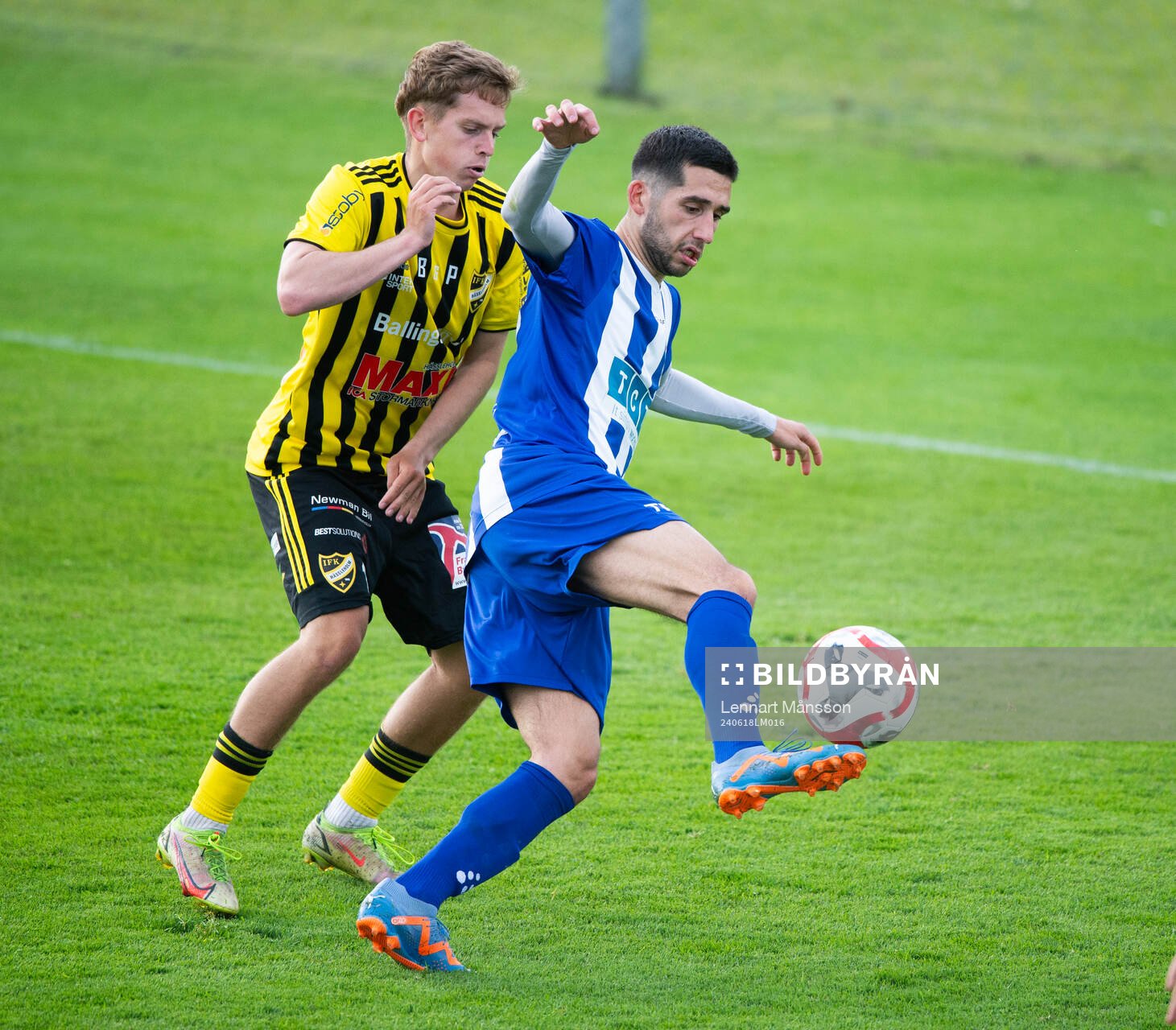 IFK Hässleholms Harry Thomasson i matchen i div 2 mellan