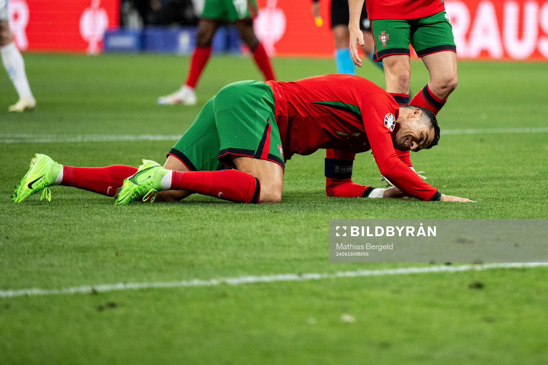 Cristiano Ronaldo of Portugal reacts