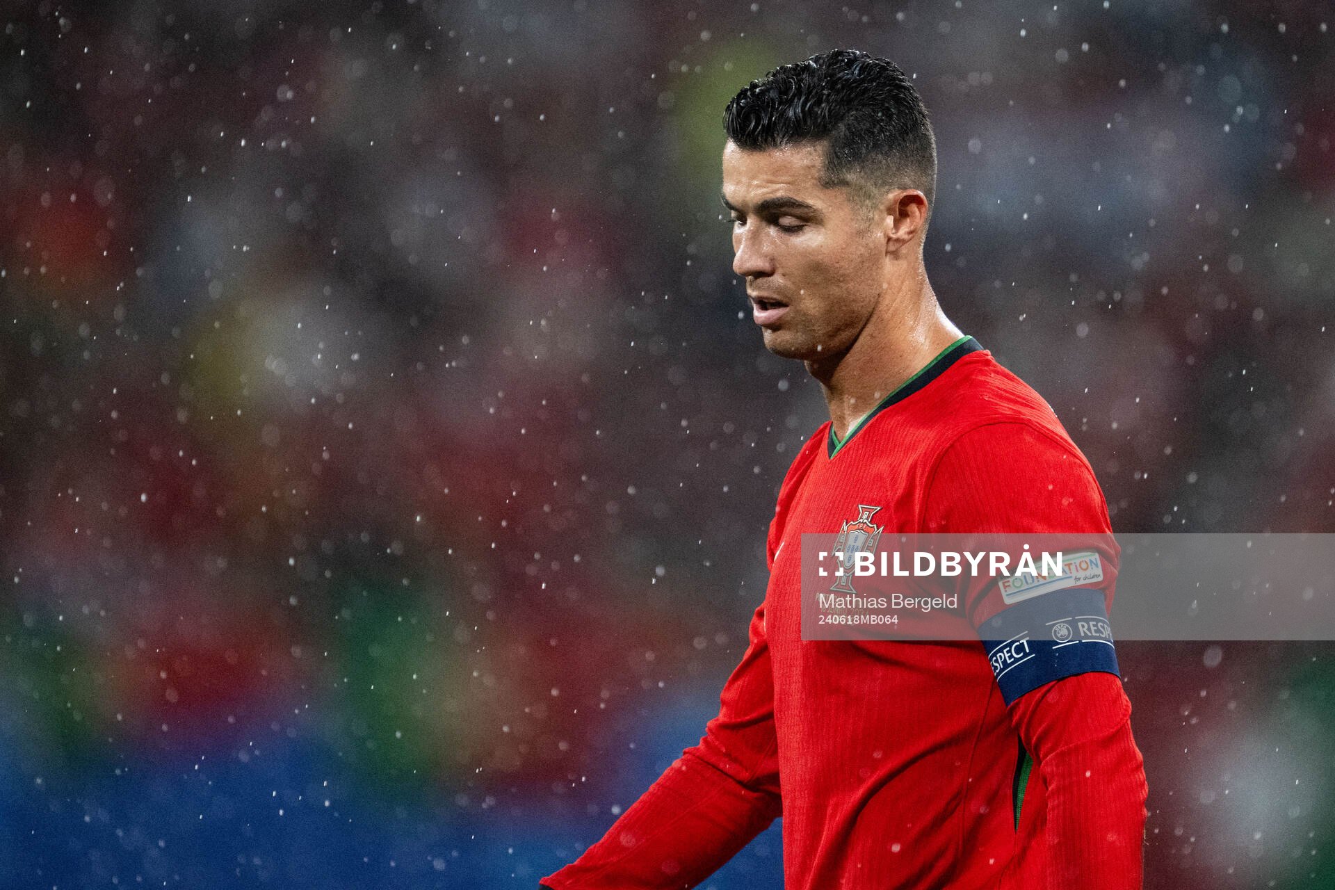 Cristiano Ronaldo of Portugal looks dejected