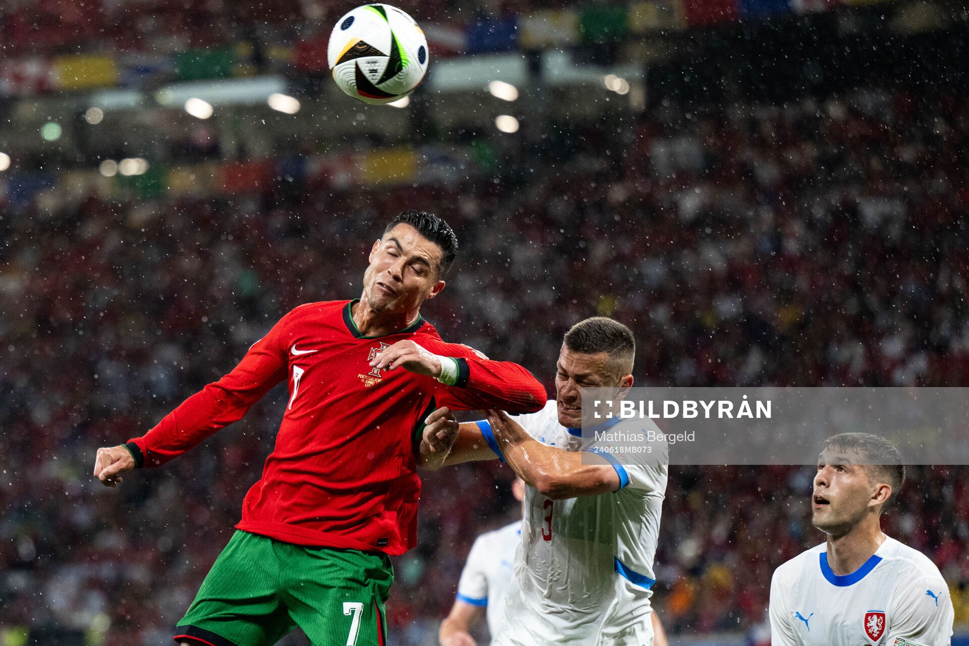 Cristiano Ronaldo of Portugal and Tomas Holes of Czech
