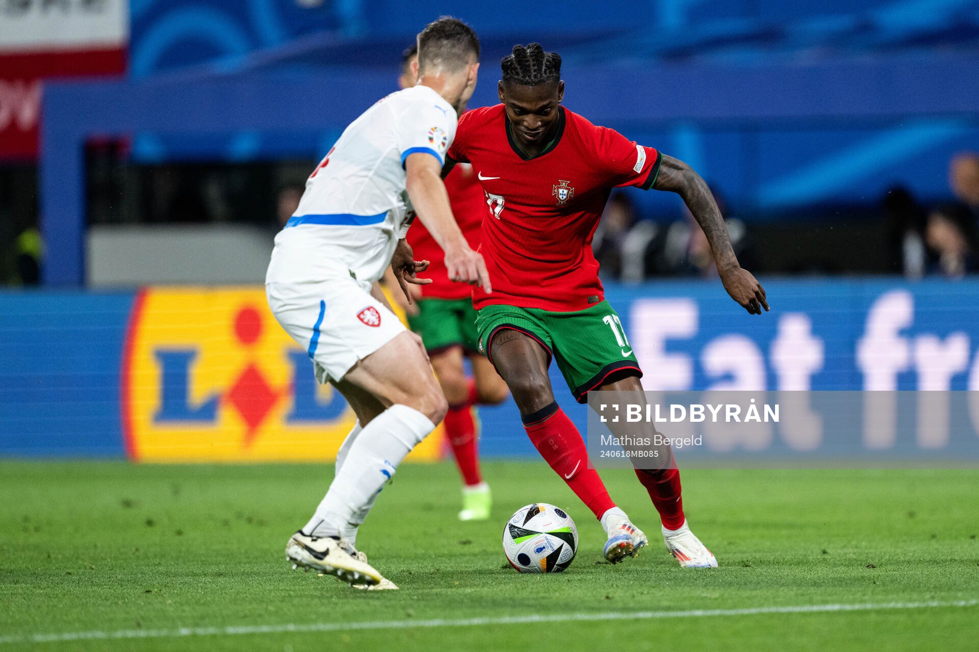 Rafael Leao of Portugal during the UEFA Euro 2024 Football Championship match between Portugal and Czech Republic on June 18, 2024 in Leipzig.