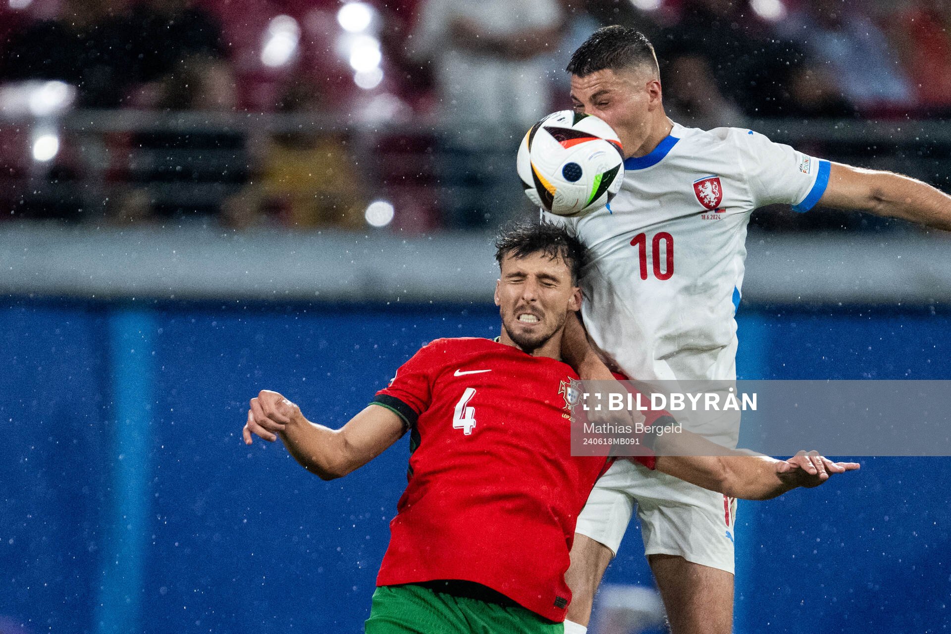 Ruben Dias of Portugal and Patrik Schick of Czech Republic