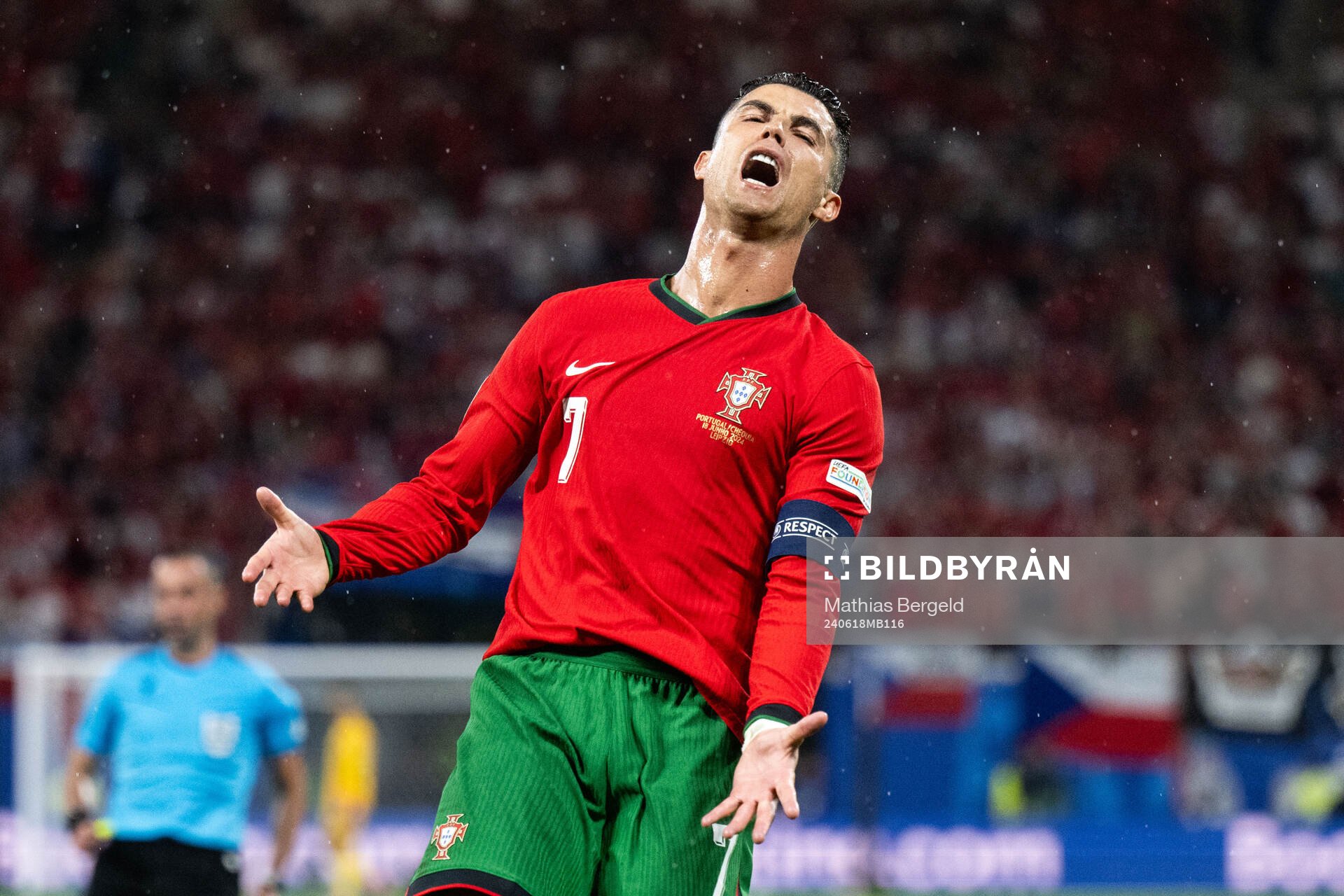 Cristiano Ronaldo of Portugal reacts