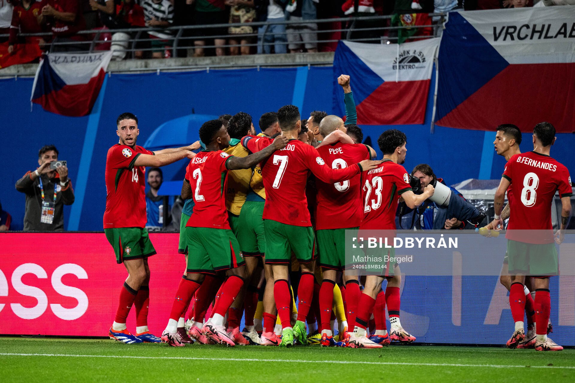 Players of Portugal celebrate