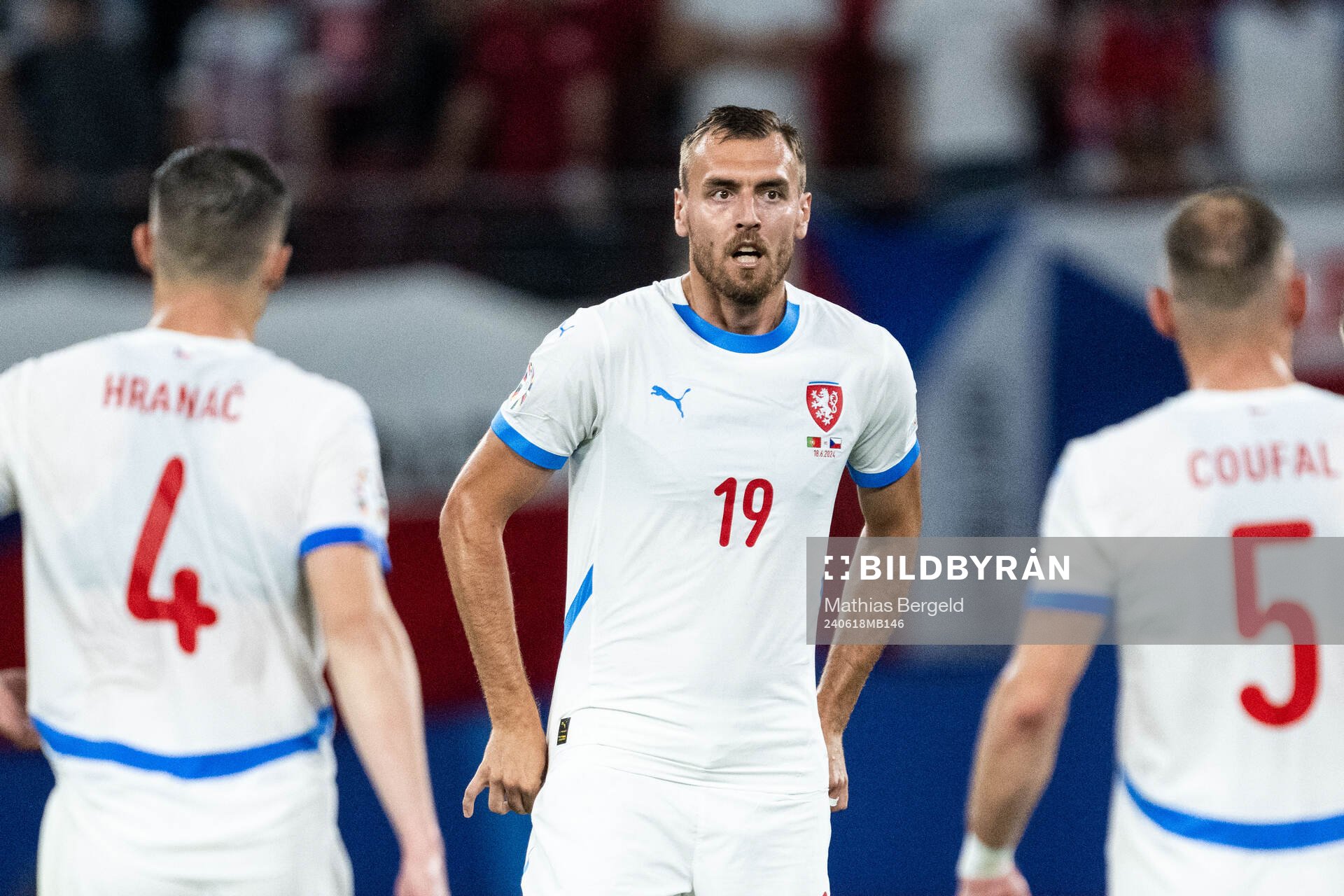 Tomas Chory of Czech Republic looks dejected