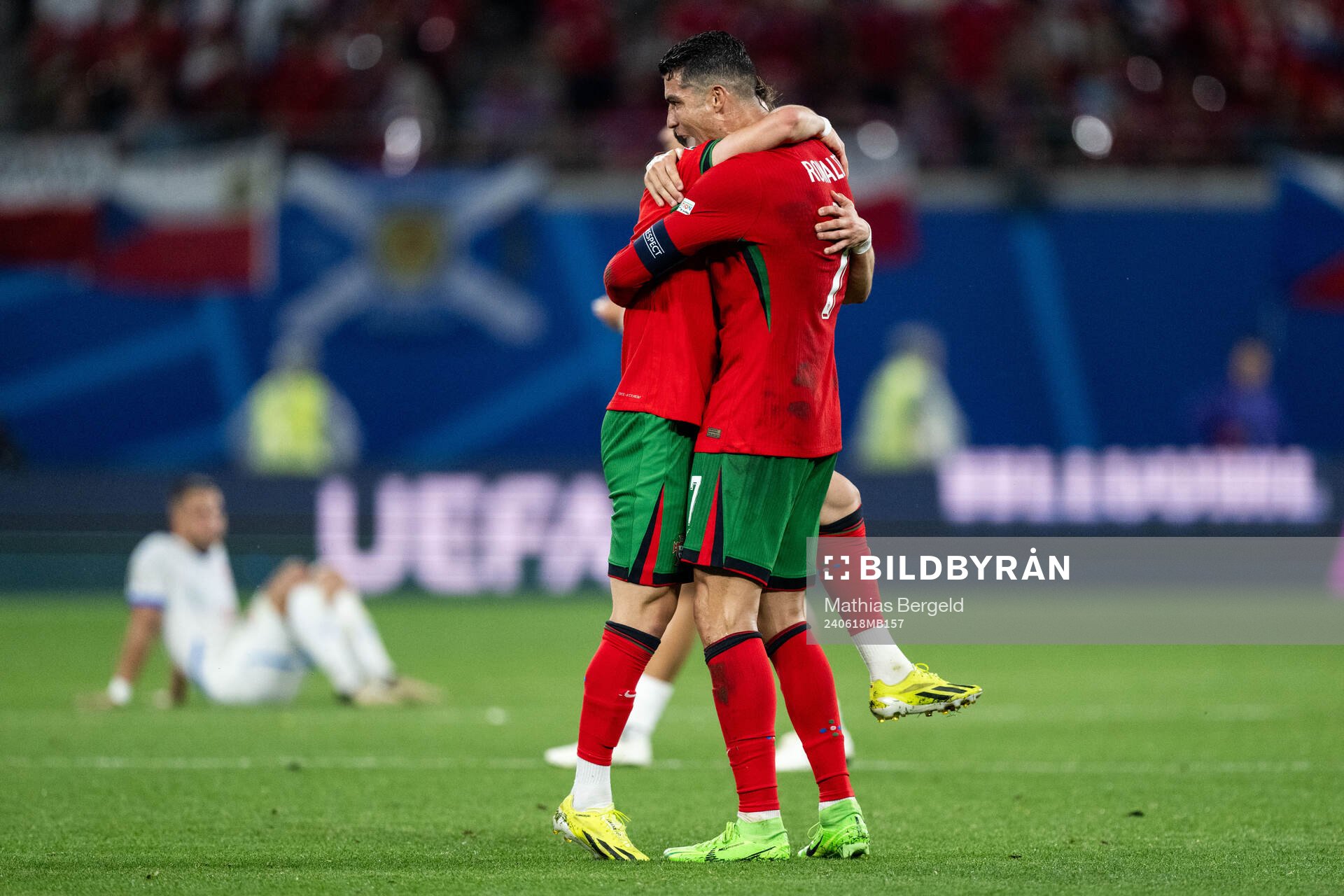 Francisco Conceicao and Cristiano Ronaldo of Portugal