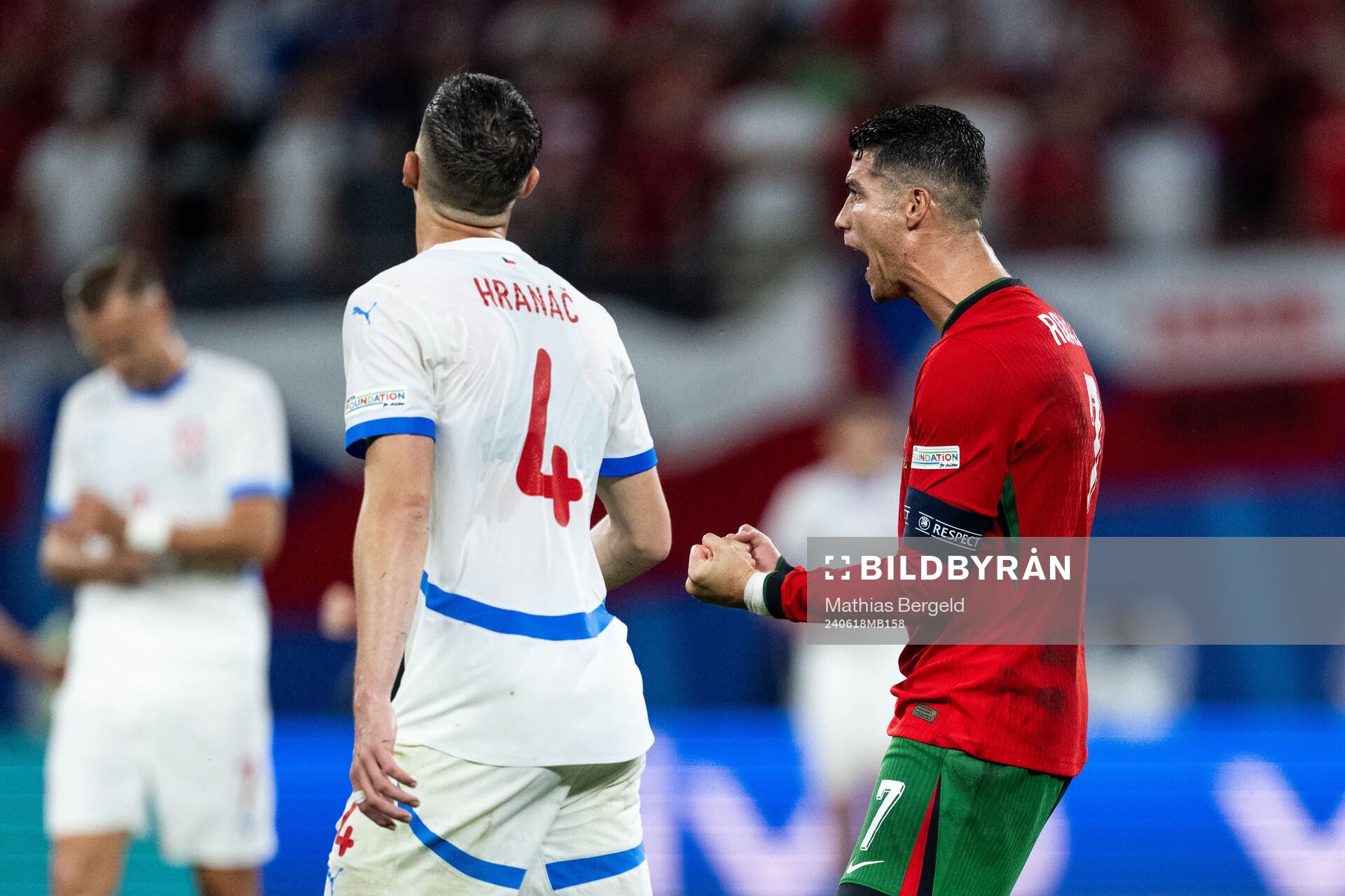 Robin Hranac of Czech Republic looks dejected and Cristiano