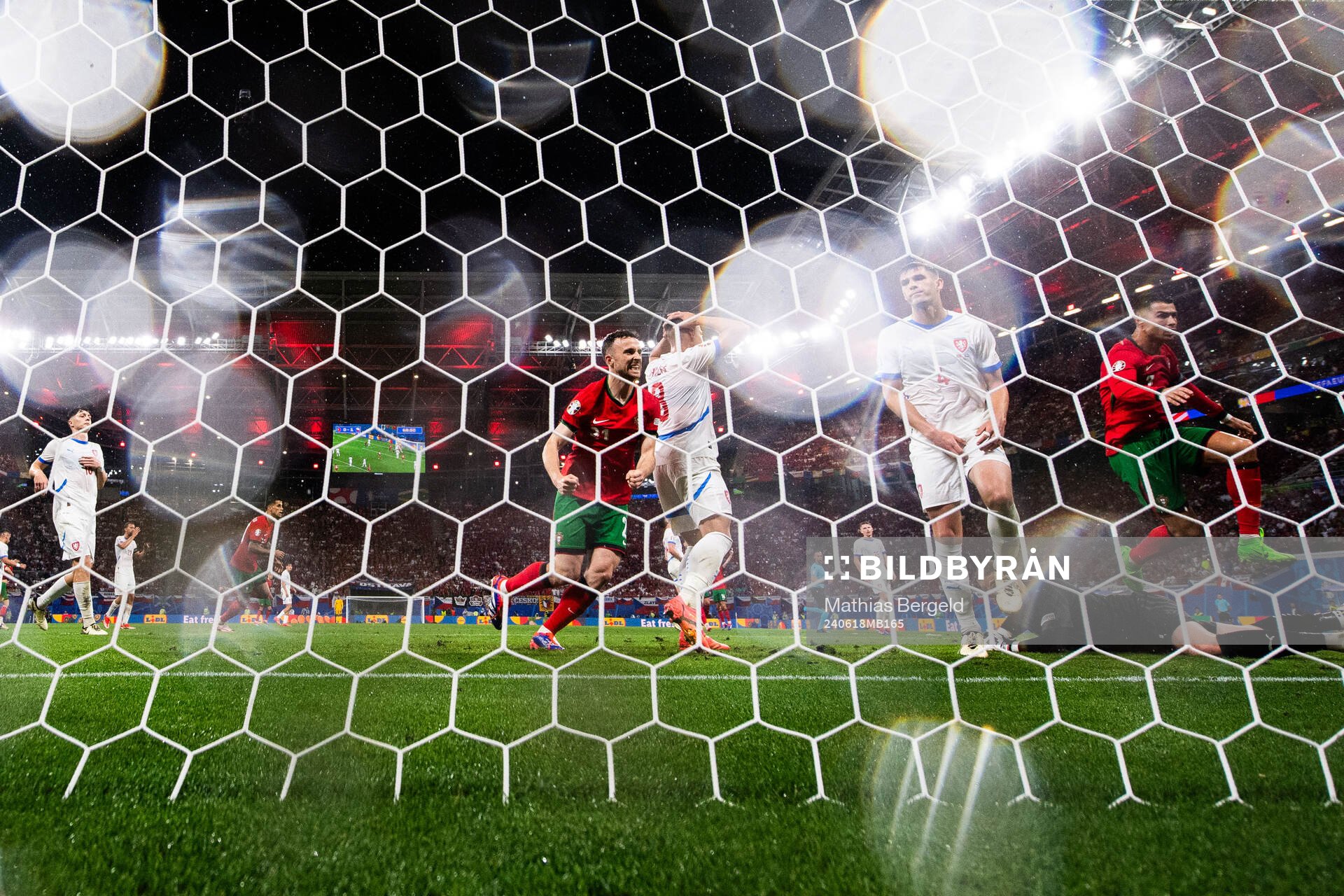 Diogo Jota and Cristiano Ronaldo of Portugal celebrate