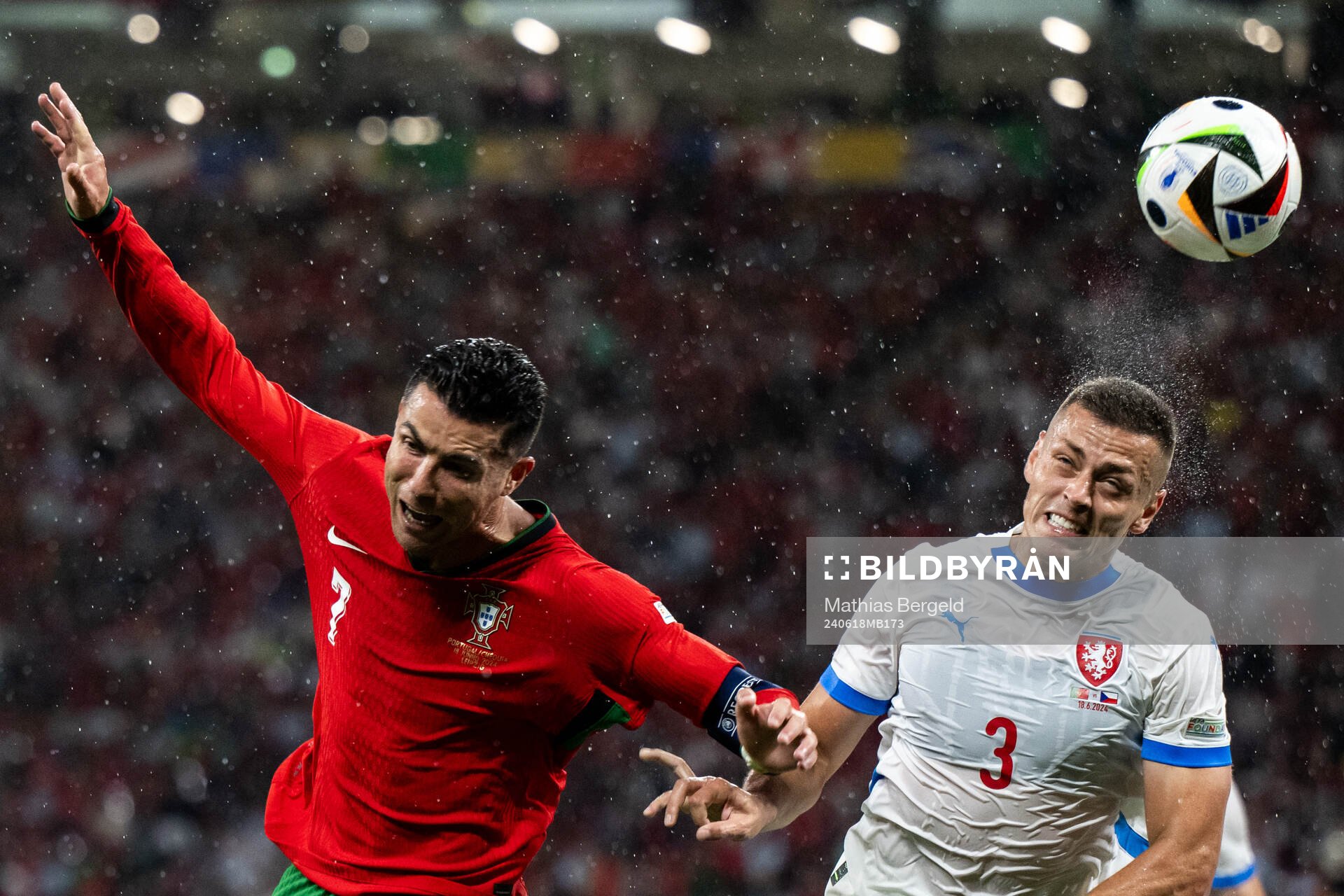 Cristiano Ronaldo of Portugal and Tomas Holes of Czech