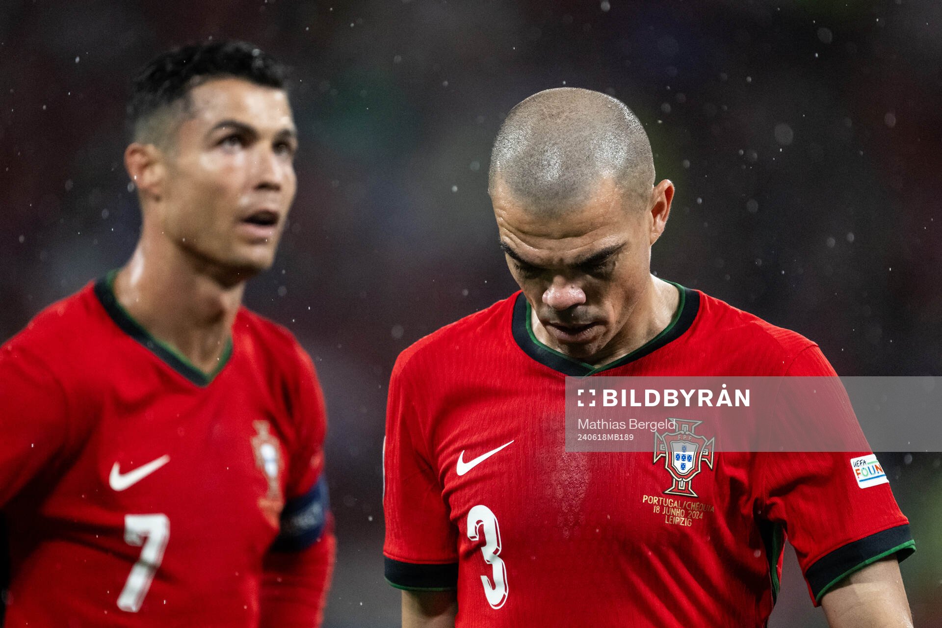 Cristiano Ronaldo and Pepe of Portugal