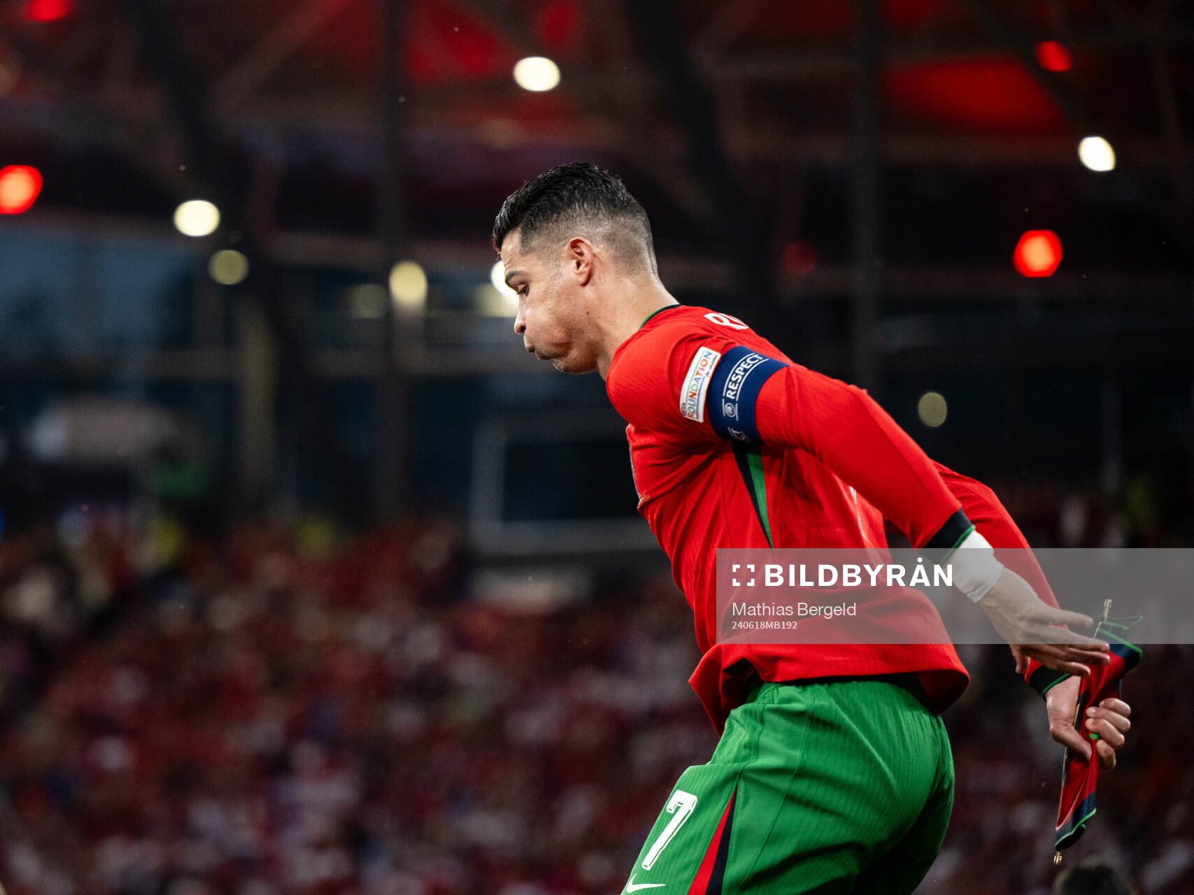 Cristiano Ronaldo of Portugal enters the pitch