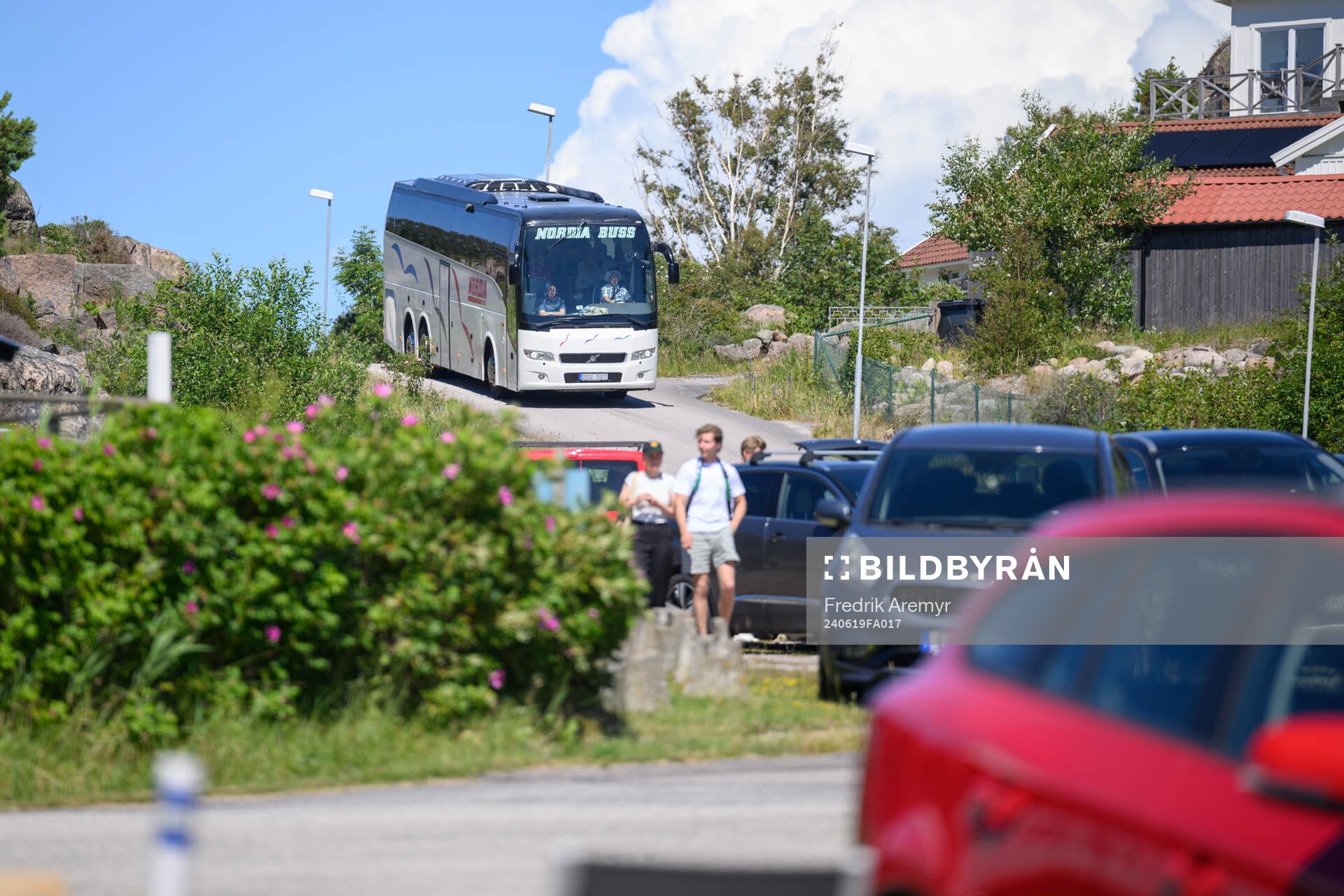 GAIS buss anländer Stensnäsvallen