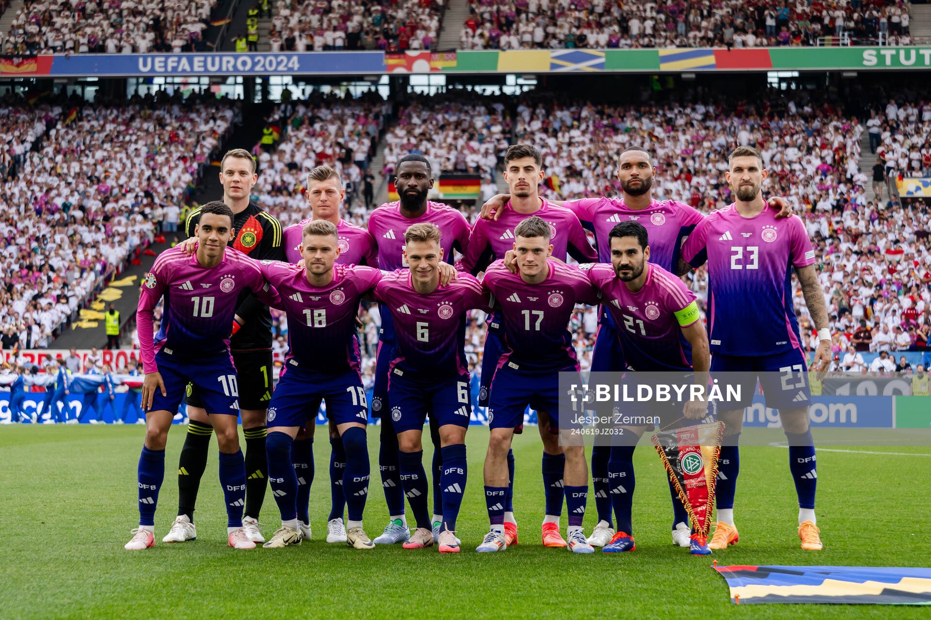 The starting eleven of Germany pose for a team photo