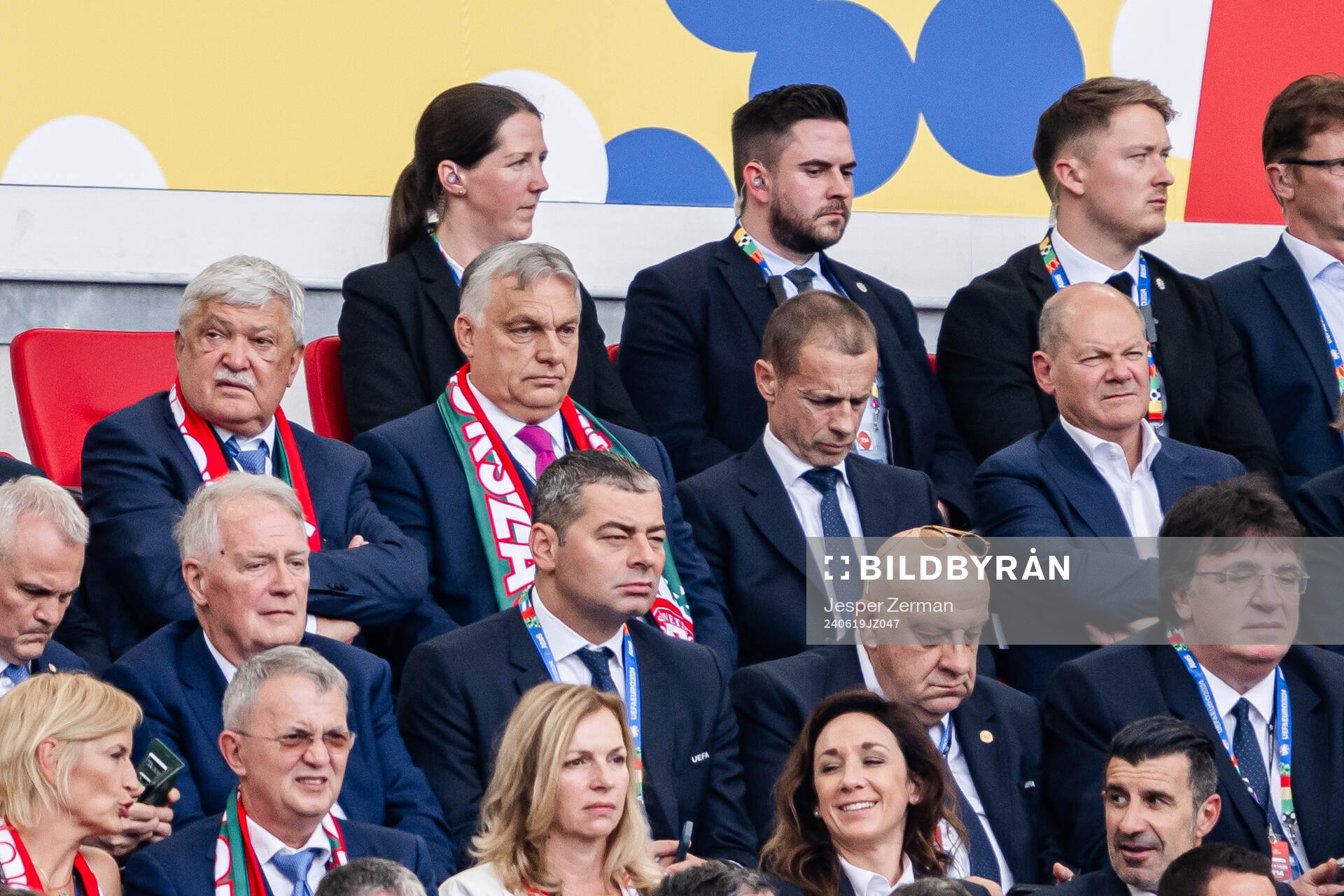 Viktor Orban, Prime Minister of Hungary in the stands