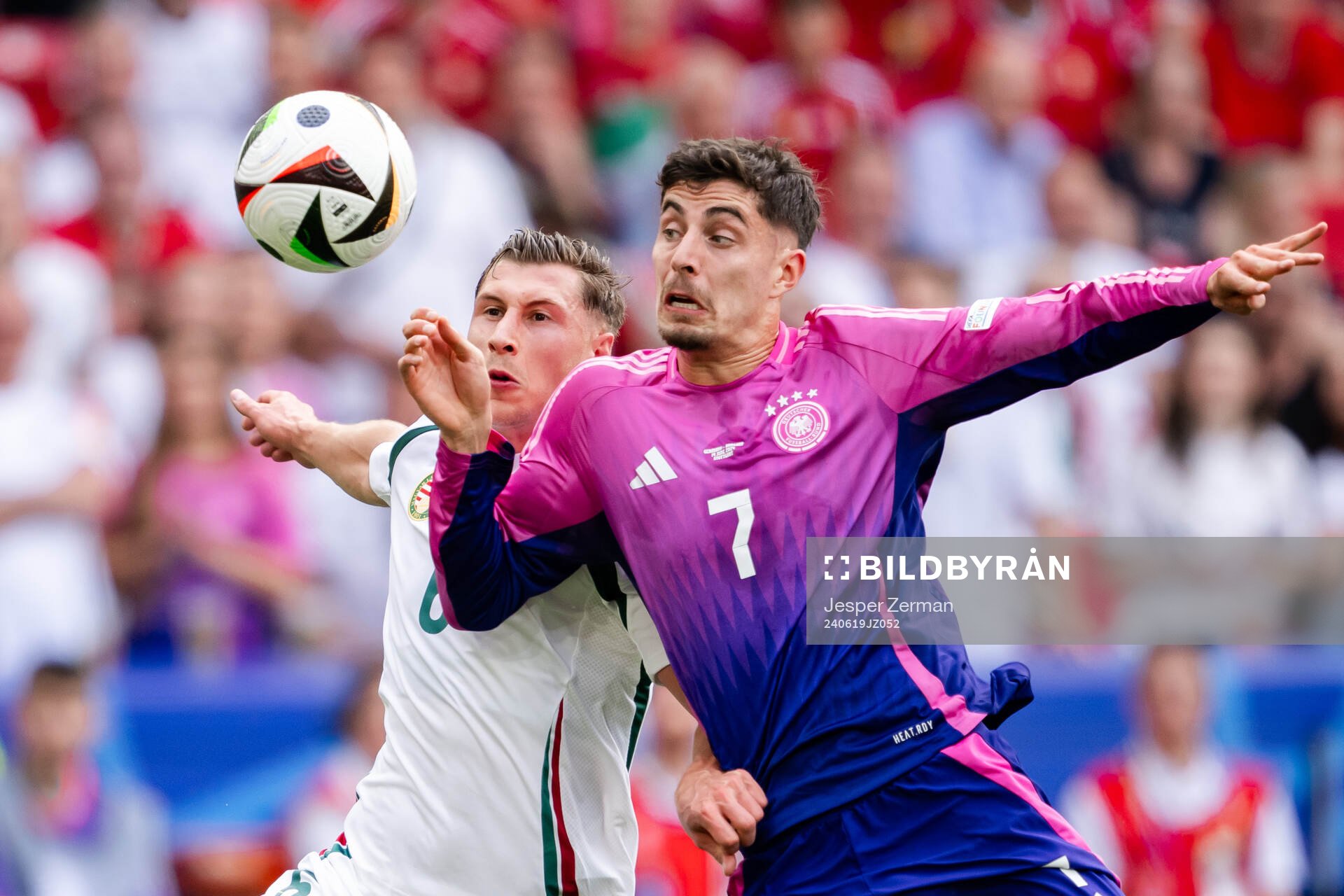 Adam Nagy of Hungary and Kai Havertz of Germany