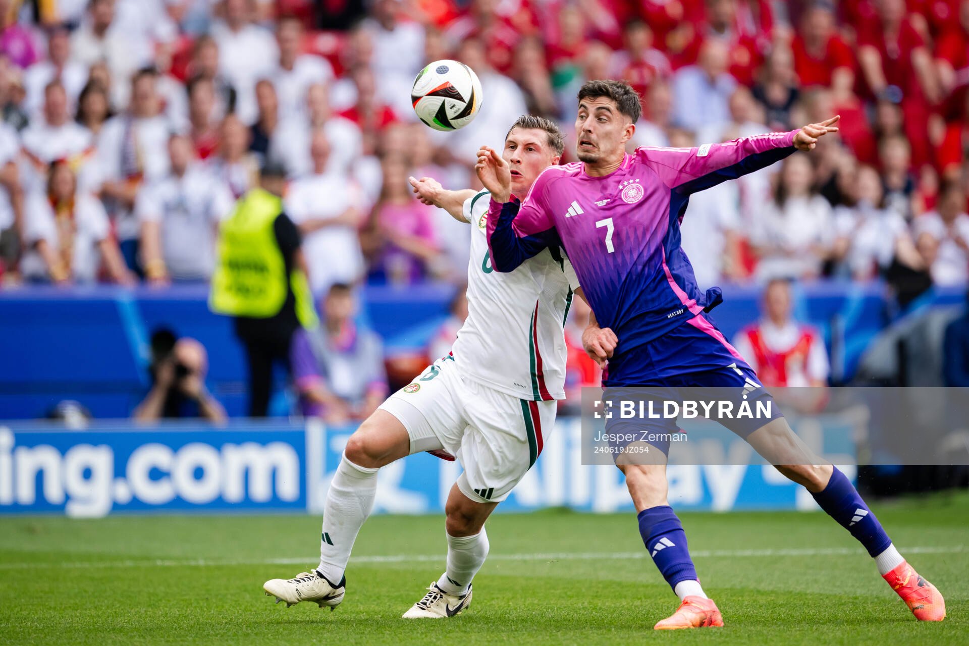 Adam Nagy of Hungary and Kai Havertz of Germany