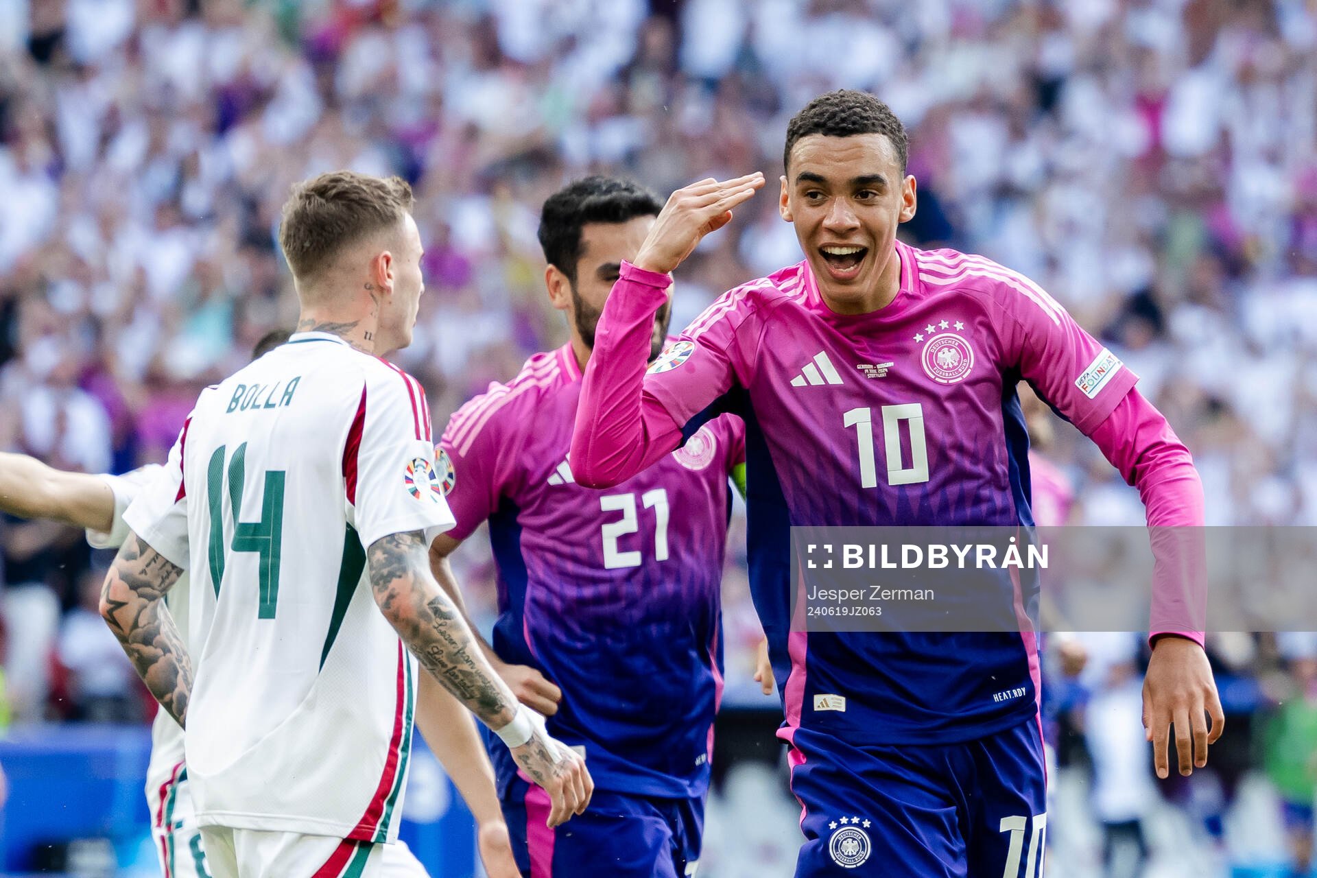 Jamal Musiala of Germany celebrates the 1-0 goal