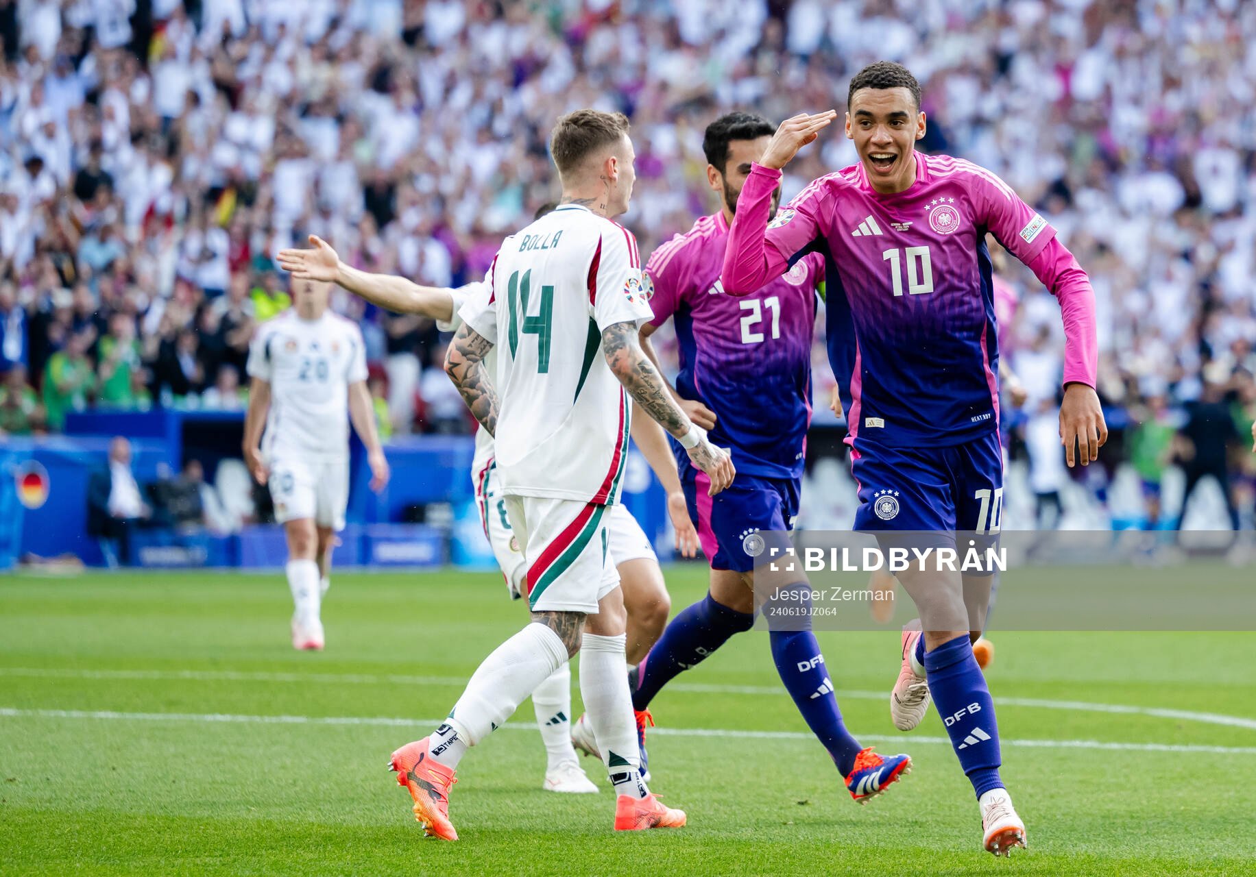 Jamal Musiala of Germany celebrates the 1-0 goal