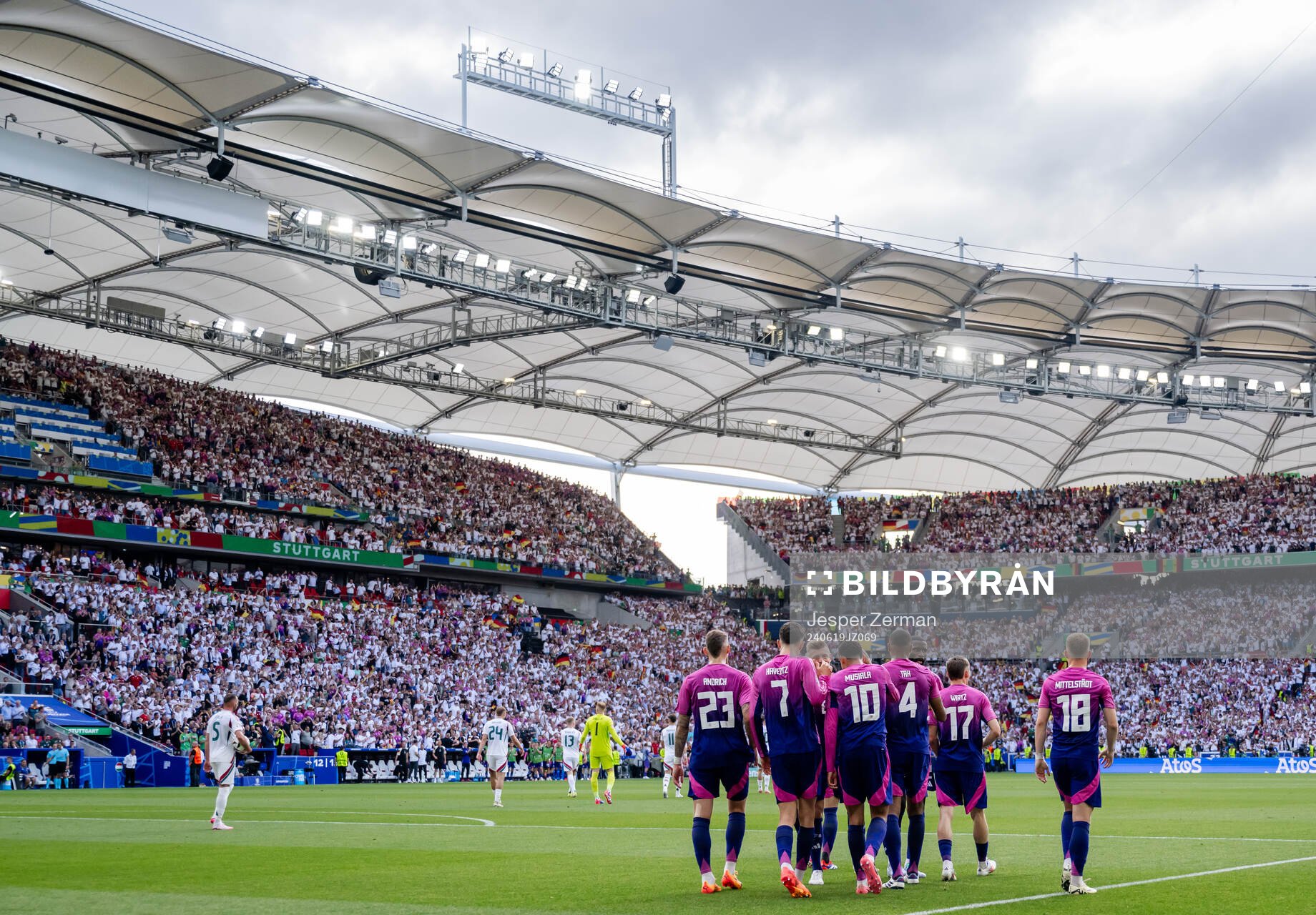 Jamal Musiala of Germany celebrates with teammates
