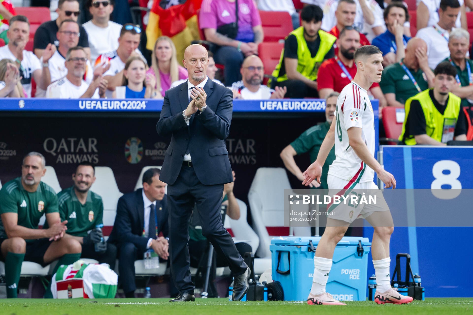 Head coach Marco Rossi of Hungary during the UEFA Euro 2024 Football Championship match between Germany and Hungary on June 19, 2024 in Stuttgart.