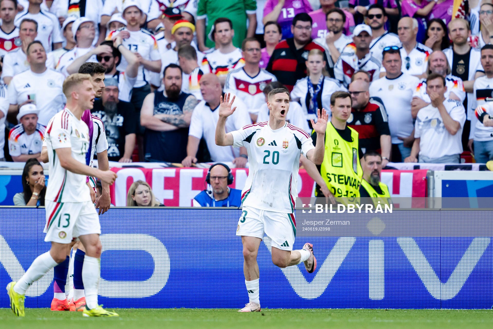 Roland Sallai of Hungary reacts