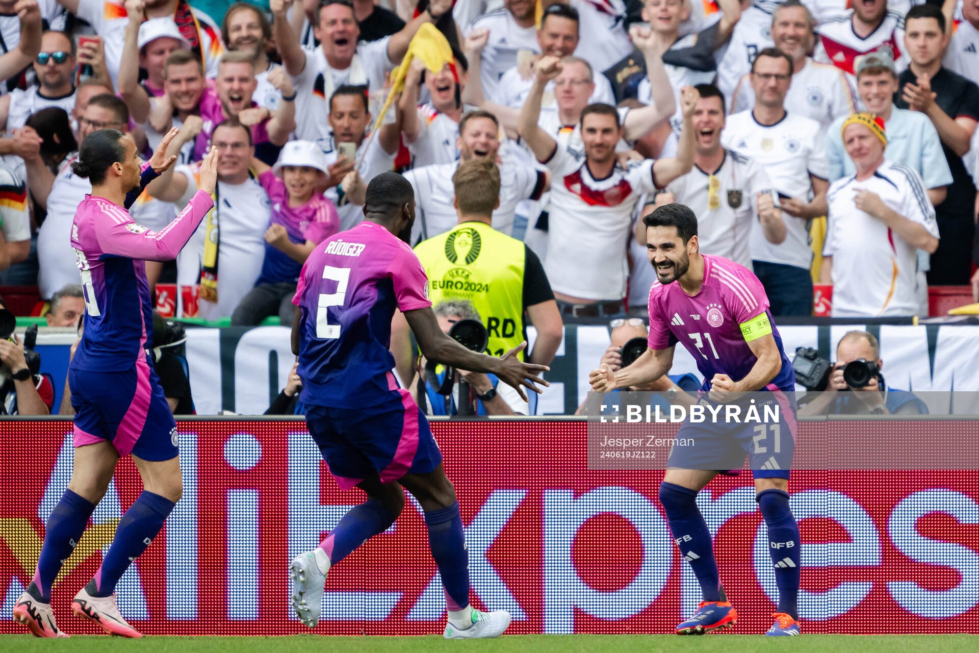 Ilkay Guendogan of Germany celebrates the 2-0 goal during the UEFA Euro 2024 Football Championship match between Germany and Hungary on June 19, 2024 in Stuttgart.