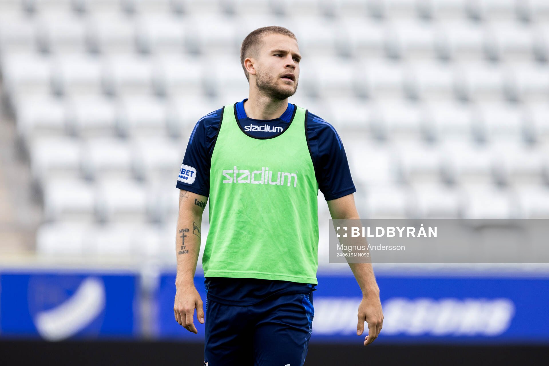 IFK Norrköpings Amadeus Sögaard under en träning med IFK Norrköping den 19 juni 2024 i Norrköping. 