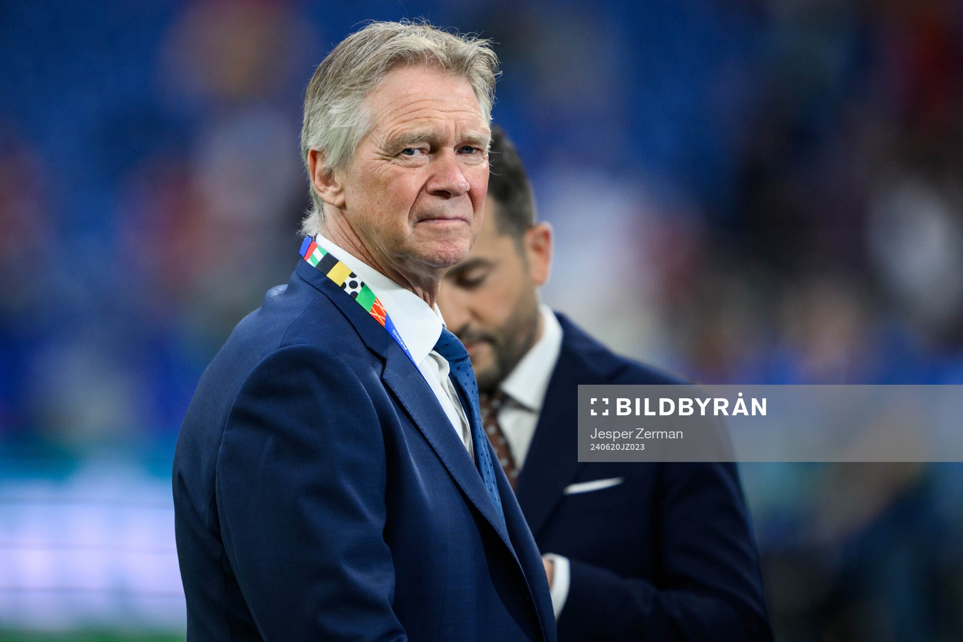 Glenn Strömberg from SVT during the UEFA Euro 2024 Football Championship match between Spain and Italy on June 20, 2024 in Gelsenkirchen. 