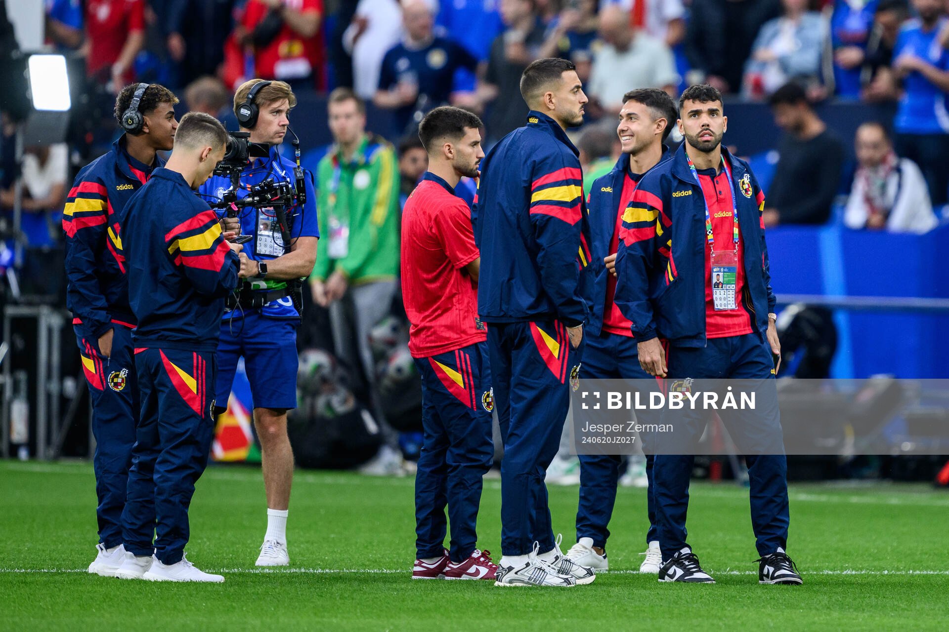 Players of Spain ahead of the UEFA Euro 2024 Football Championship match between Spain and Italy on June 20, 2024 in Gelsenkirchen.