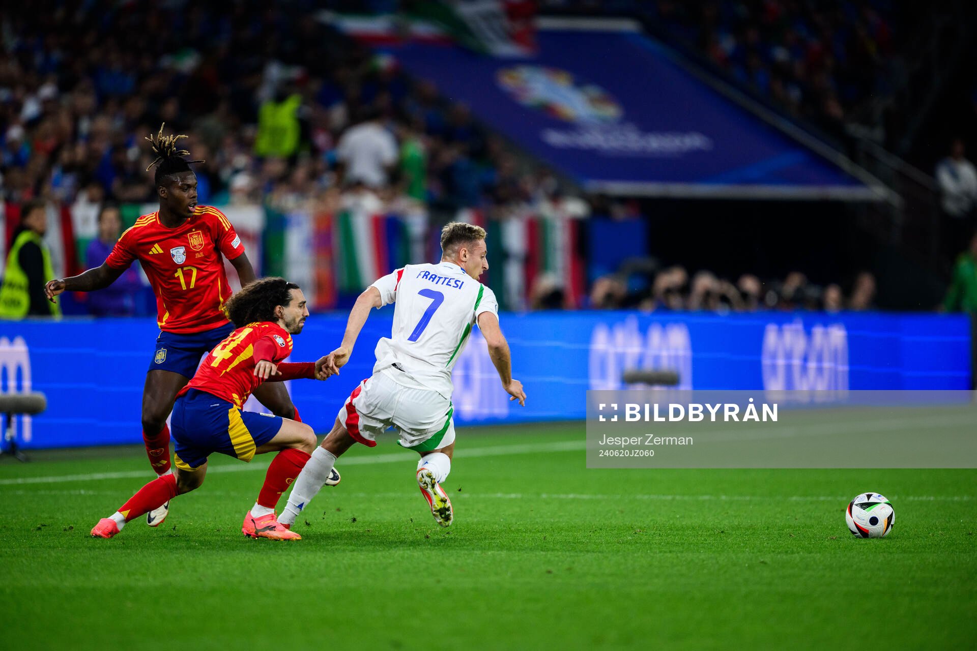 Nicholas Williams and Marc Cucurella of Spain against