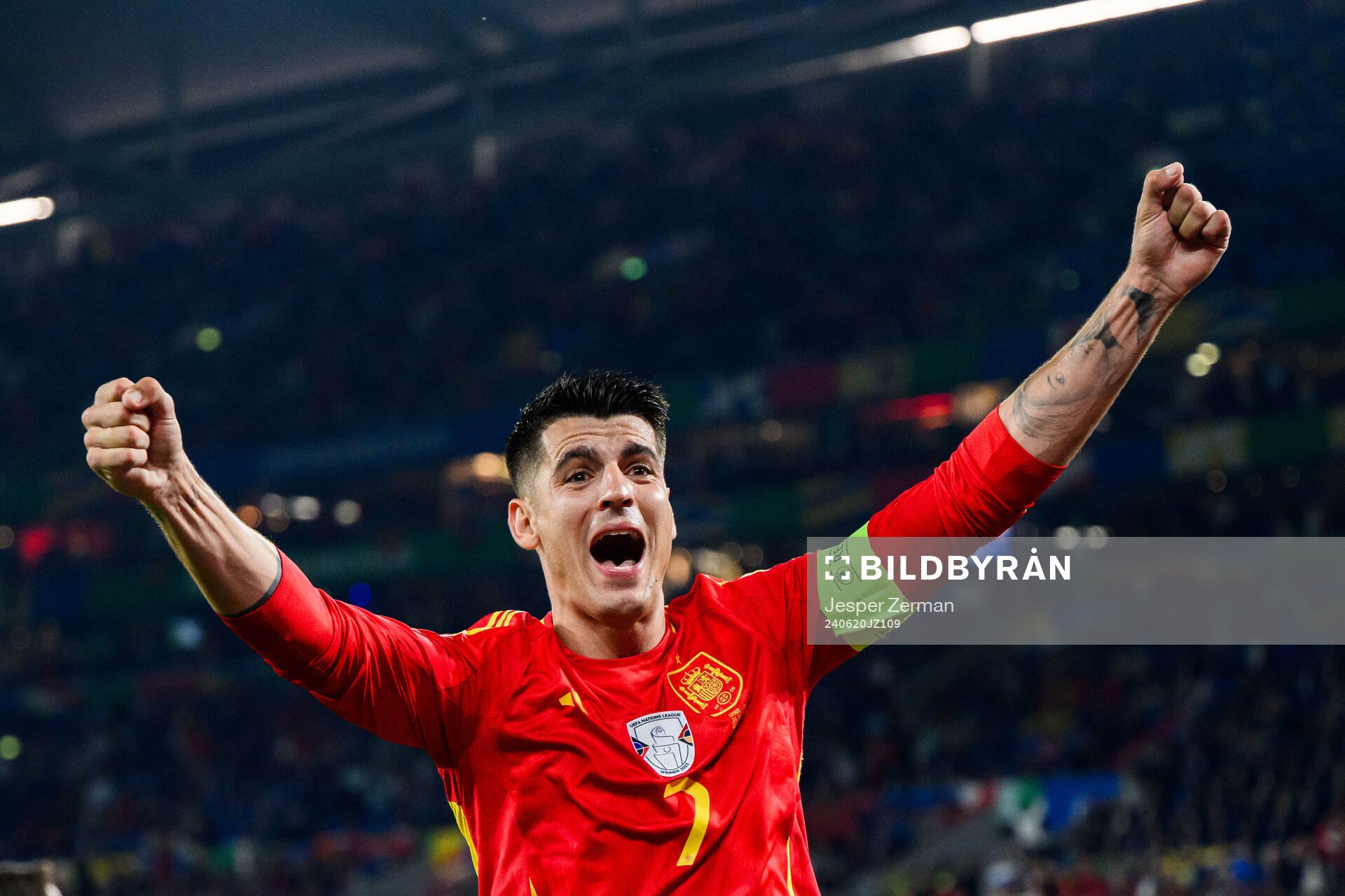 Alvaro Morata of Spain celebrates