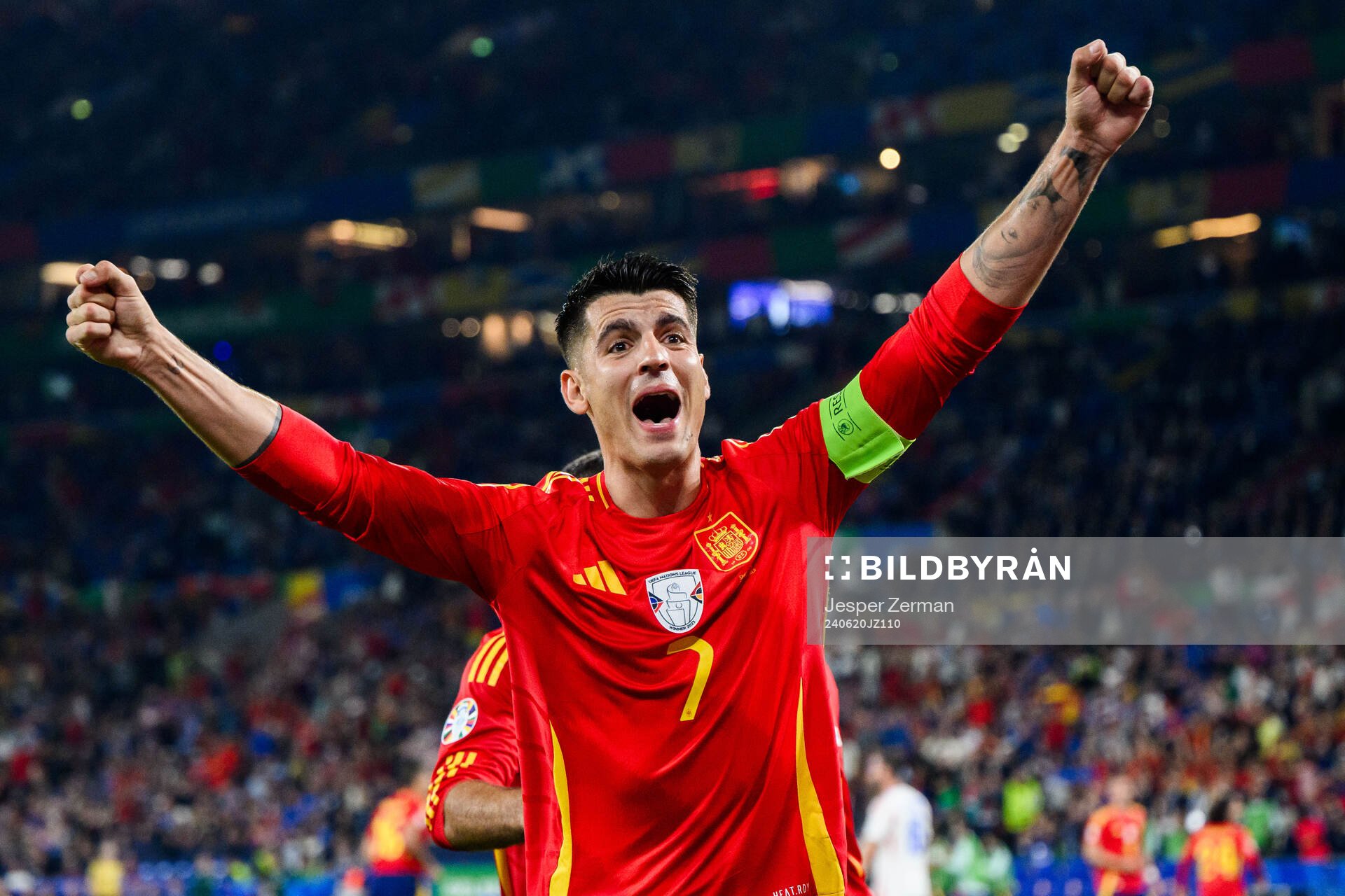 Alvaro Morata of Spain celebrates