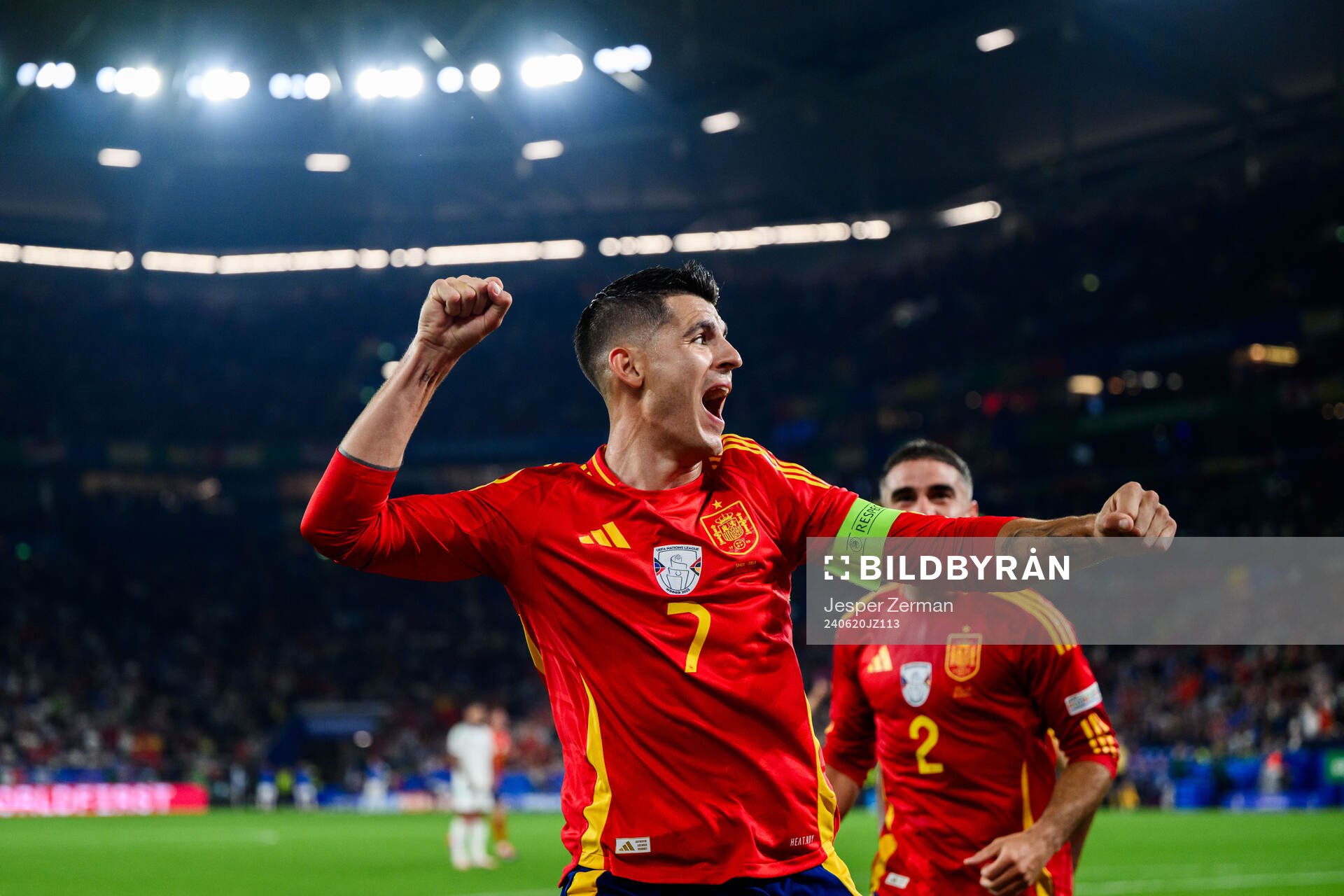 Alvaro Morata of Spain celebrates