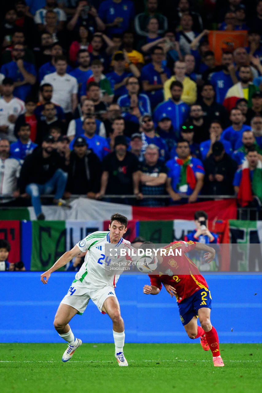 Andrea Cambiaso of Italy and Daniel Carvajal of Spain