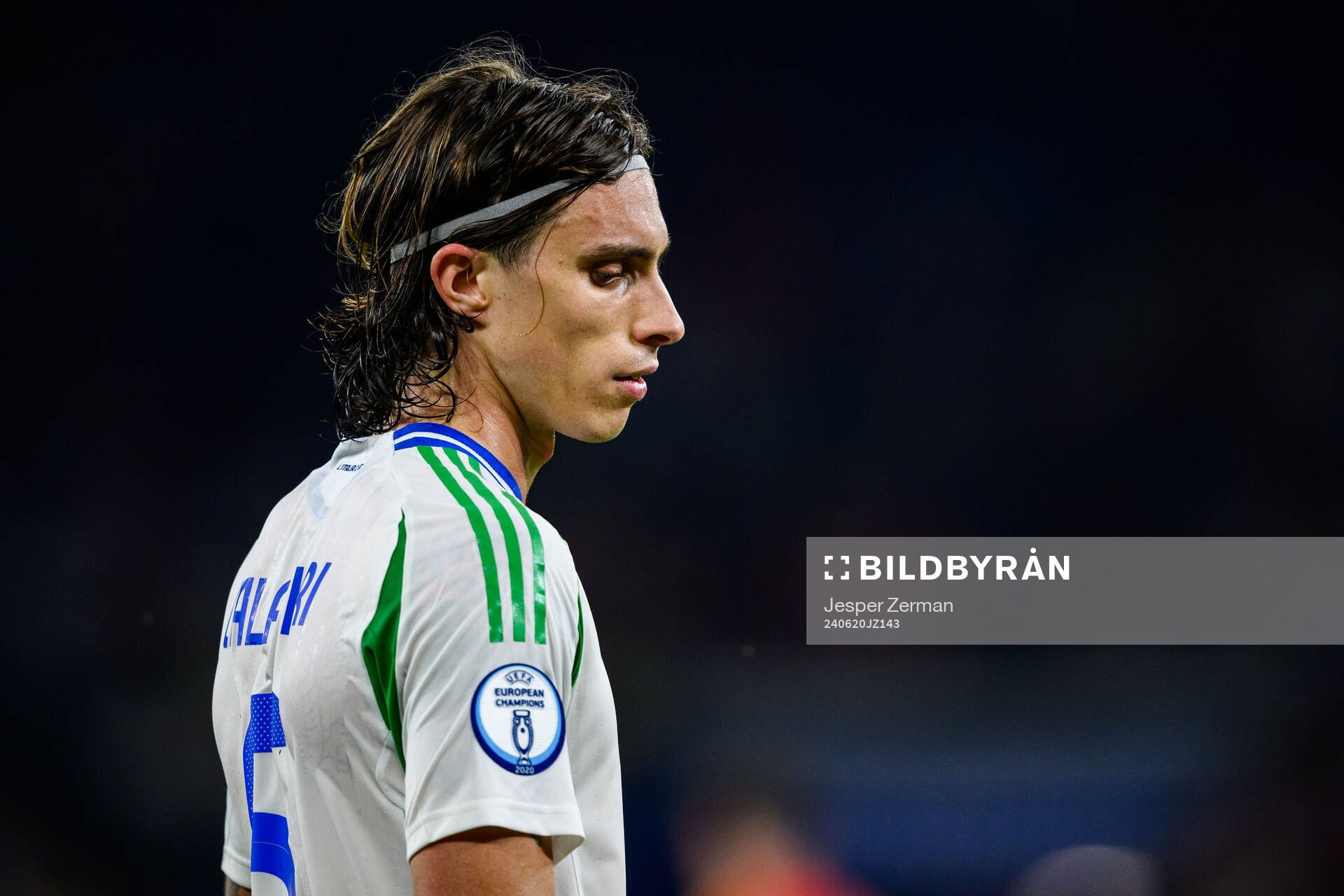 Riccardo Calafiori of Italy looks dejected