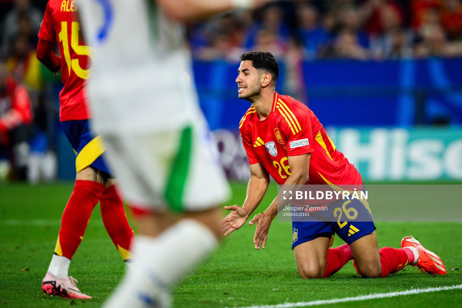 Ayoze Perez of Spain looks dejected