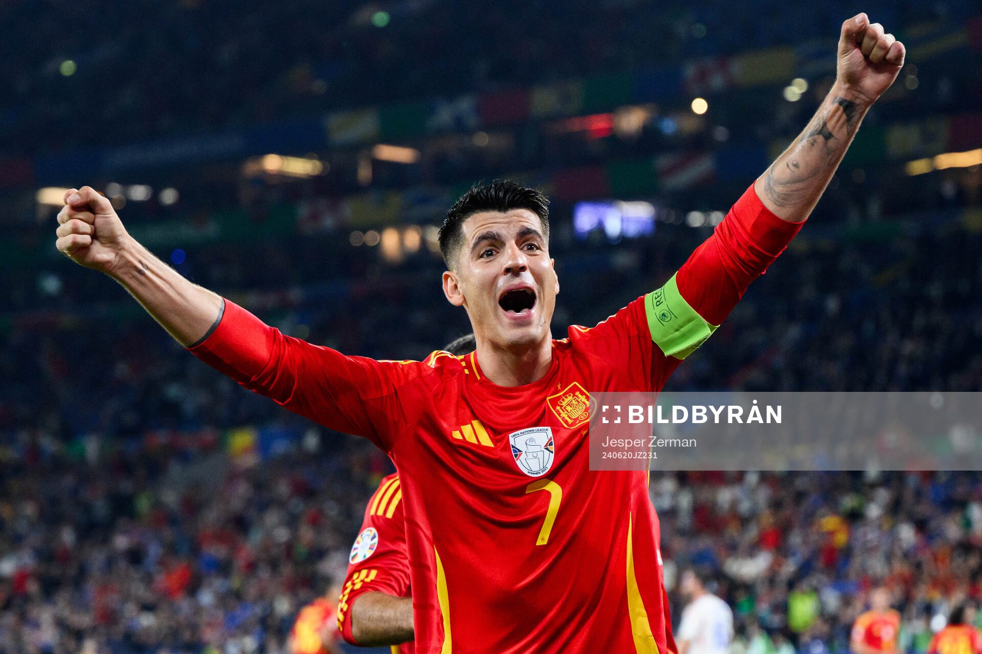 Alvaro Morata of Spain celebrates